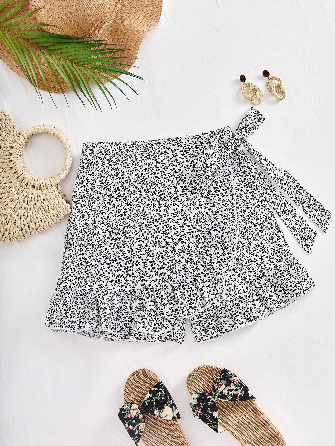 Vacation Ethic Printed High Waisted Loose Women Skirt