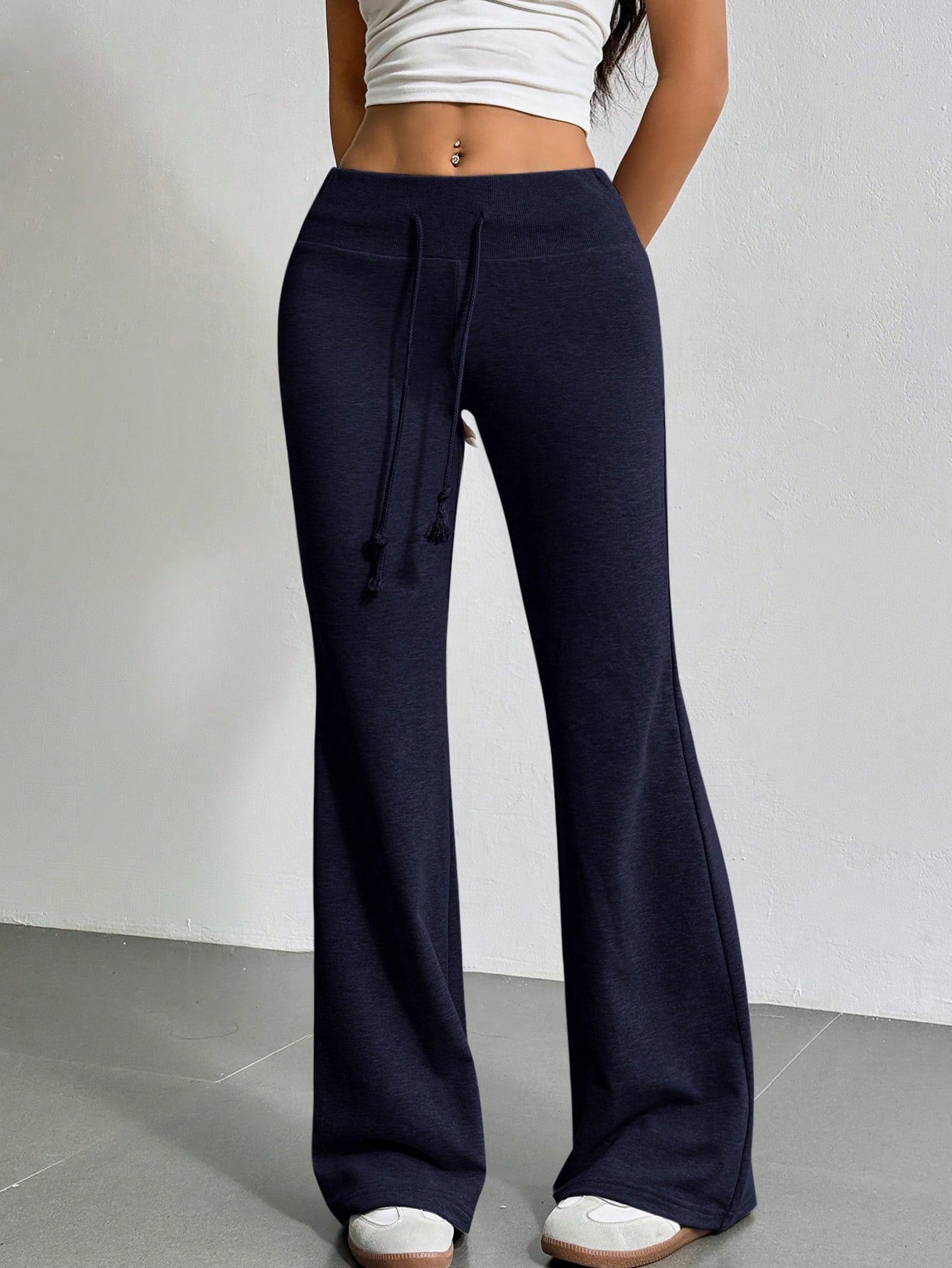 Drawstring Waist Flare Leg Sweatpants For Summer Outdoor Activities