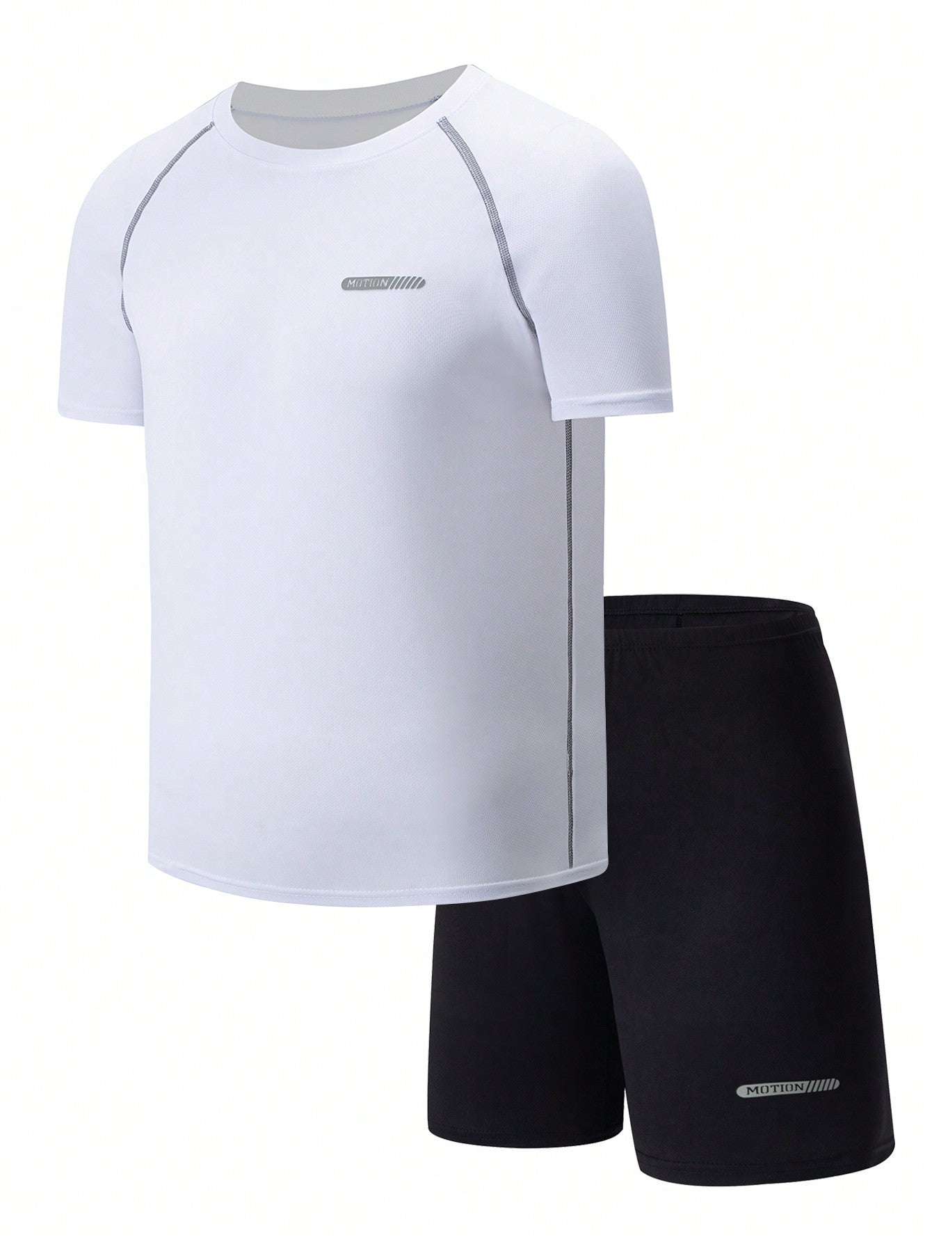 2pcs Teen Boys' Sports Set - Quick Dry Mesh Breathable Sweat-Wicking Short Sleeve Tee & Running Shorts Outfit