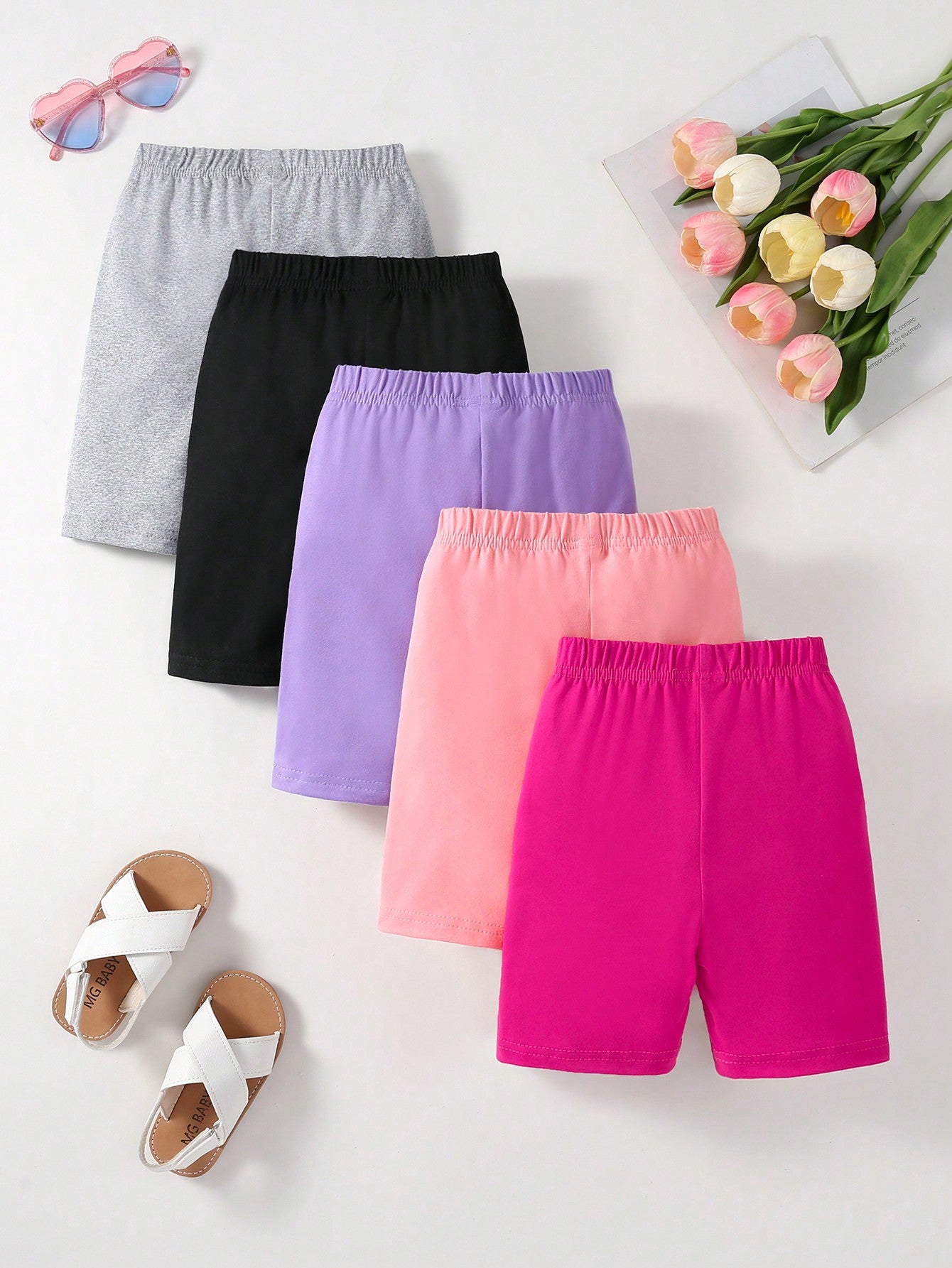 Girls' Multi-Color Basic Casual Shorts