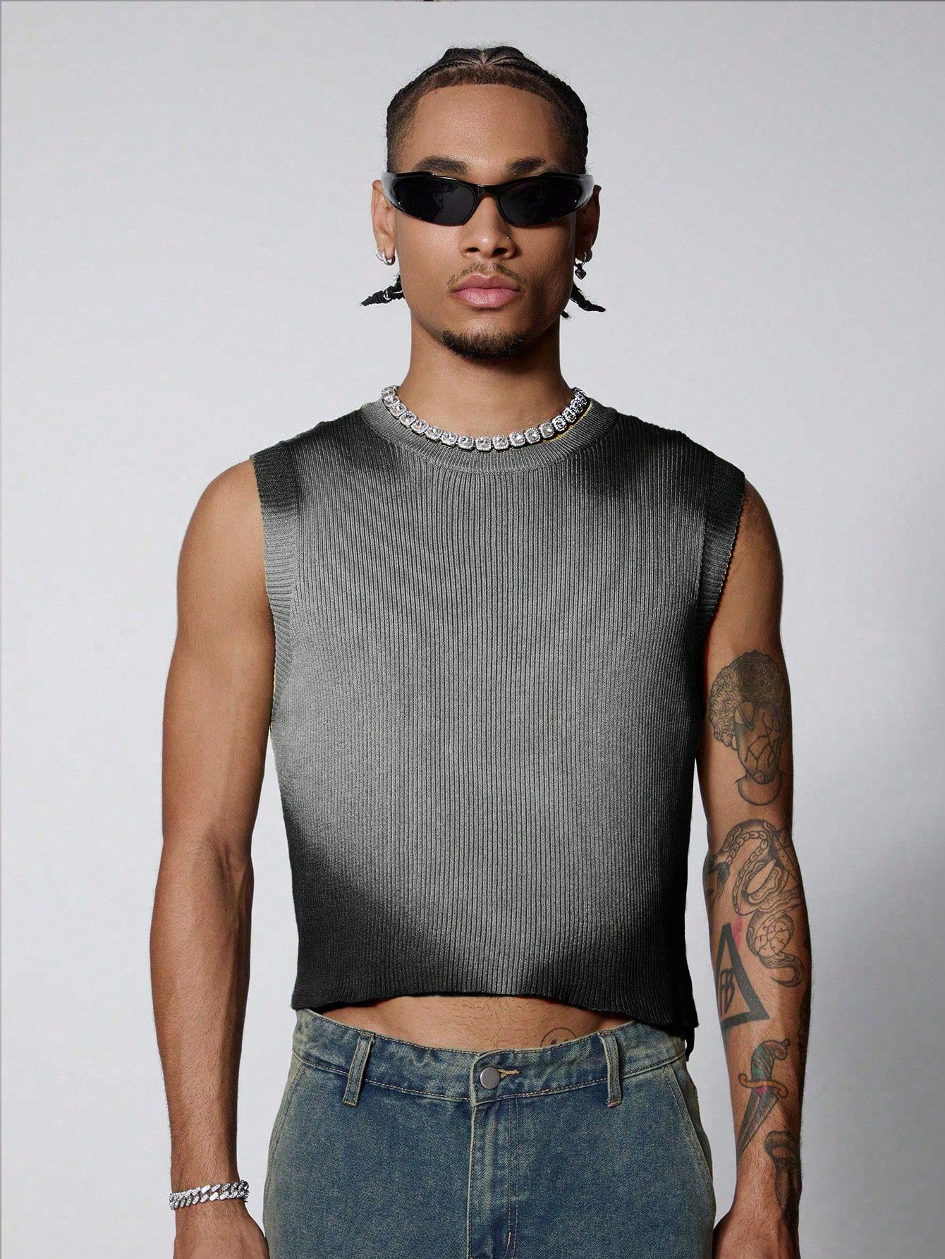 Men's Solid Color Simple Daily Knitted Sleeveless Vest