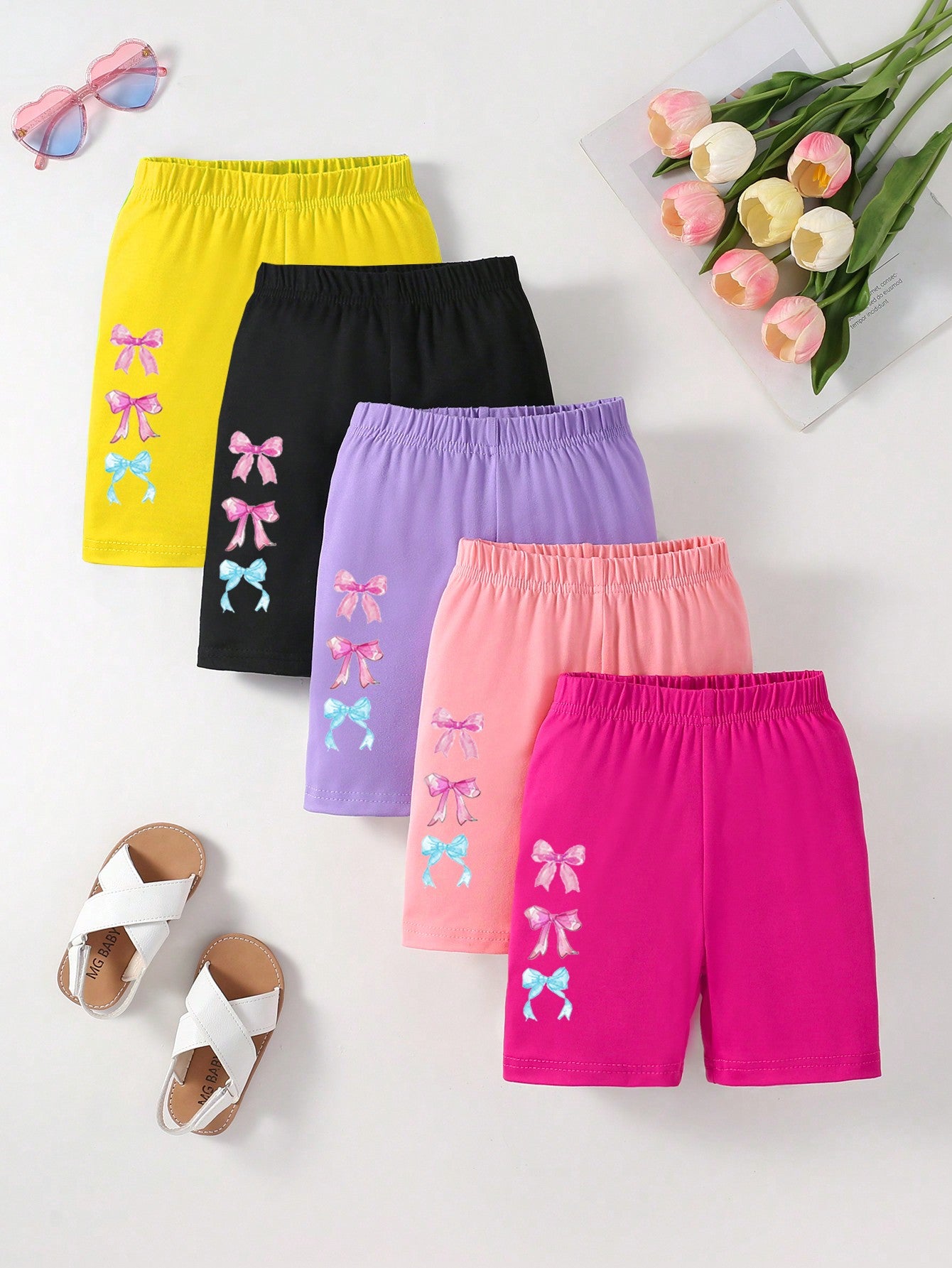 Tween Girl Casual Multicolor Basic Shorts