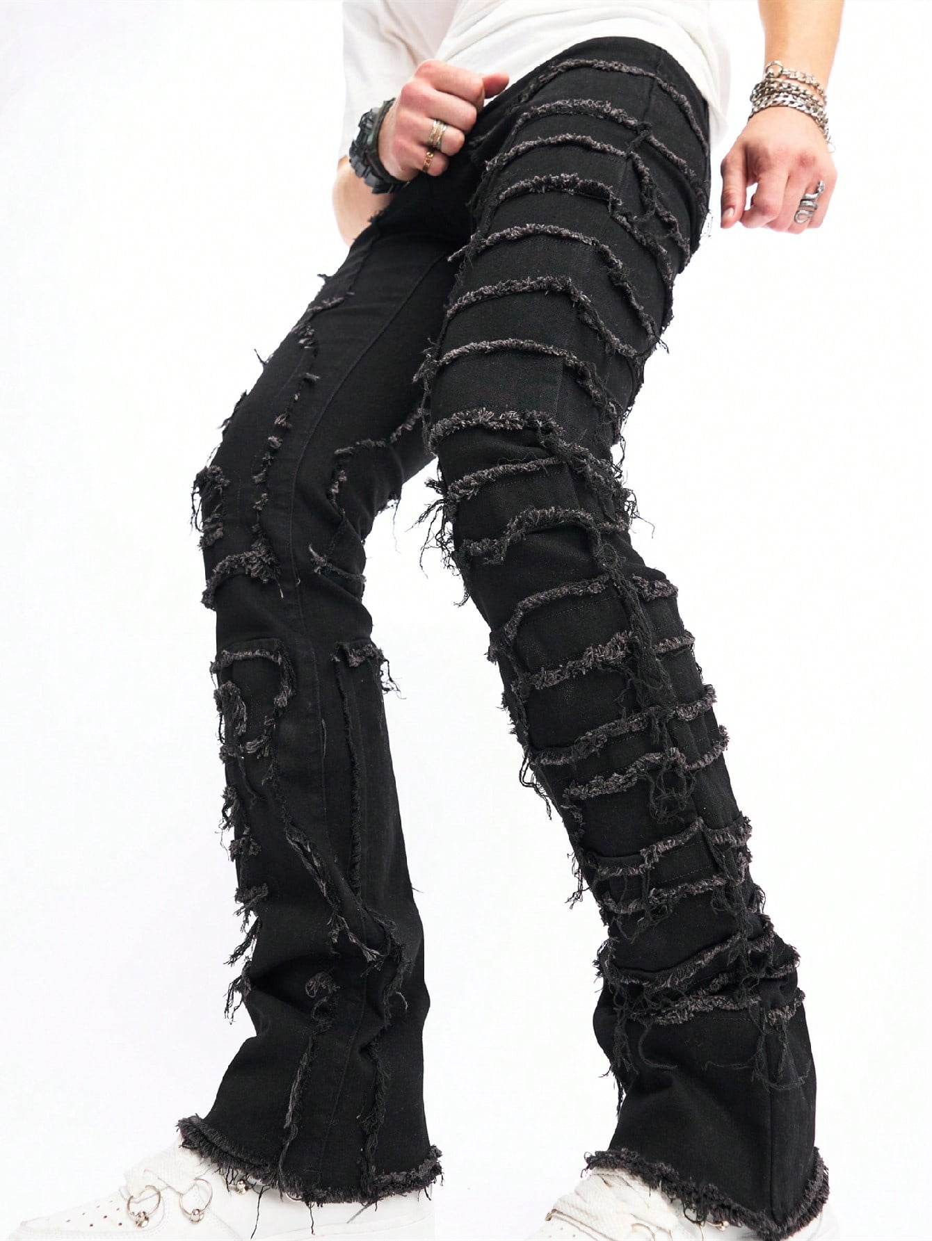 Men Fashionable Vintage Distressed Ripped Jeans