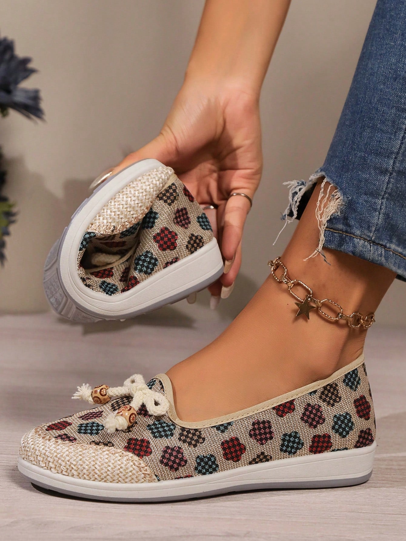 New Arrival Women's Multicolor Flat Shoes Fashionable Round Toe Espadrilles Comfortable Fisherman Shoes For Women, Students, And Work, Walking And Commuting, Elegant And Tasteful Gift