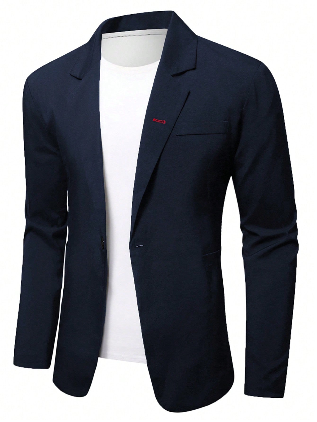 Men 1pc Single Button Blazer