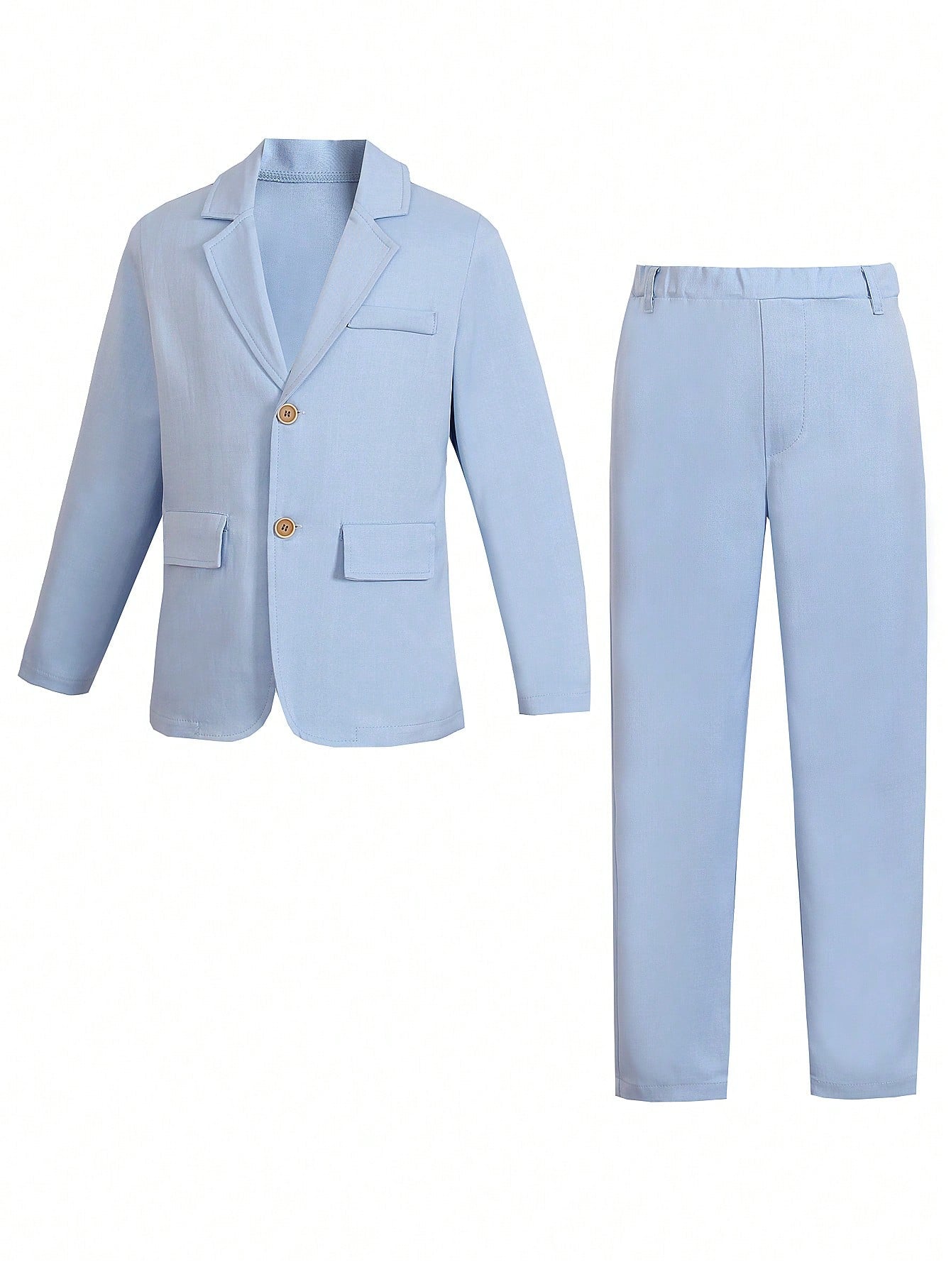 2pcs Tween Boys' Long Sleeve Suit Jacket And Pants Set, Suitable For Spring Summer Autumn Weddings, Birthdays, Parties, School Events