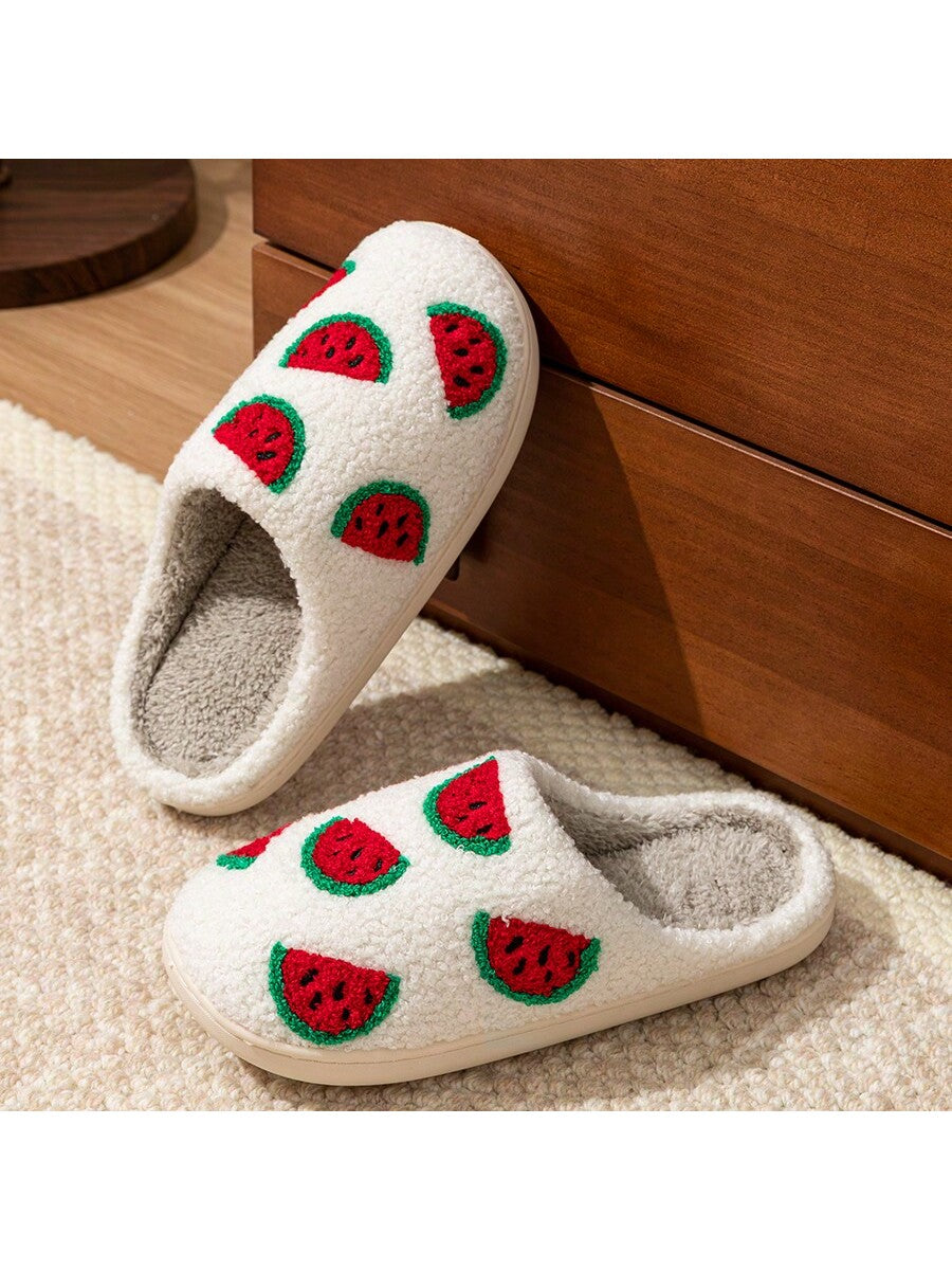 Winter Women's Cute Strawberry Fruit Indoor Warm Home Slippers