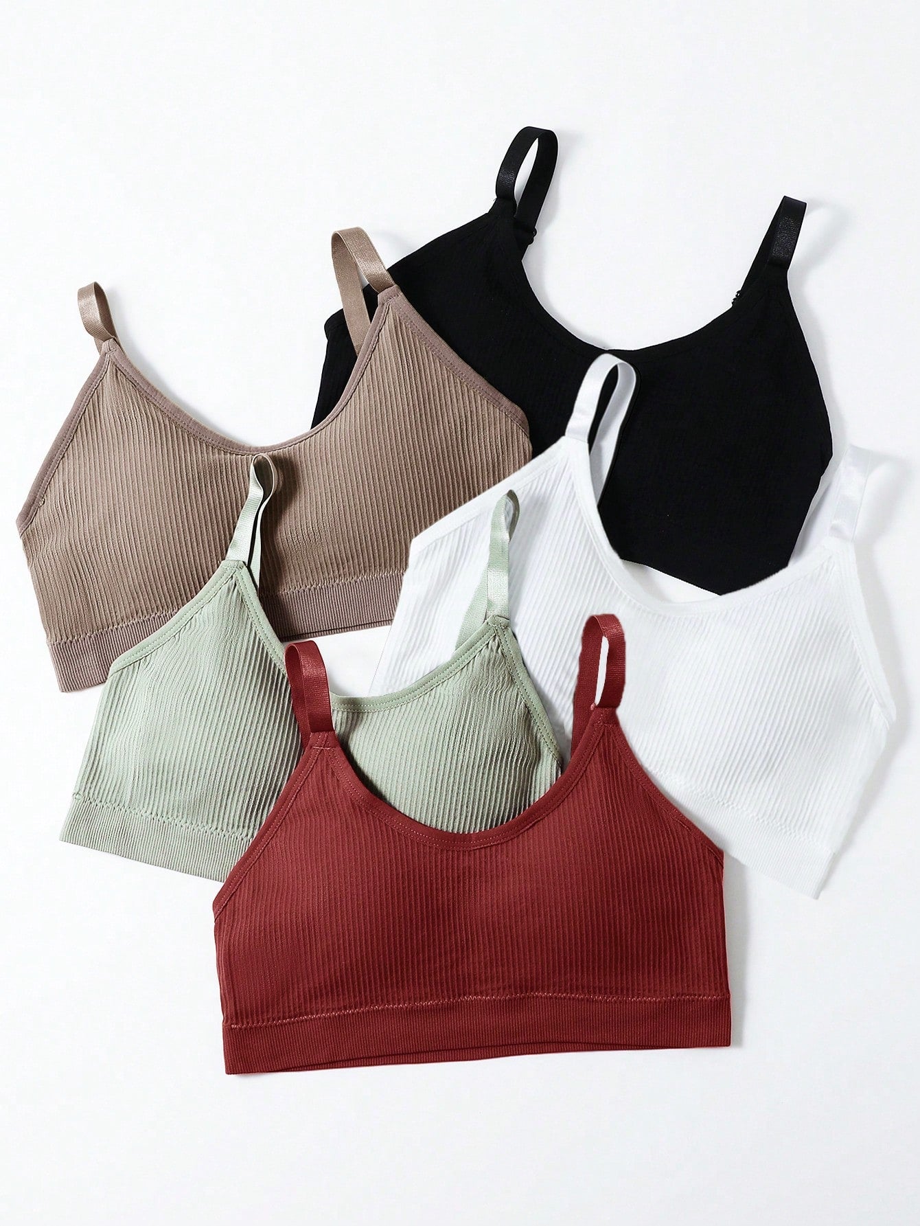 Teen Girls' Solid Color Basic Casual Sports Bra Set (Multiple Pieces)