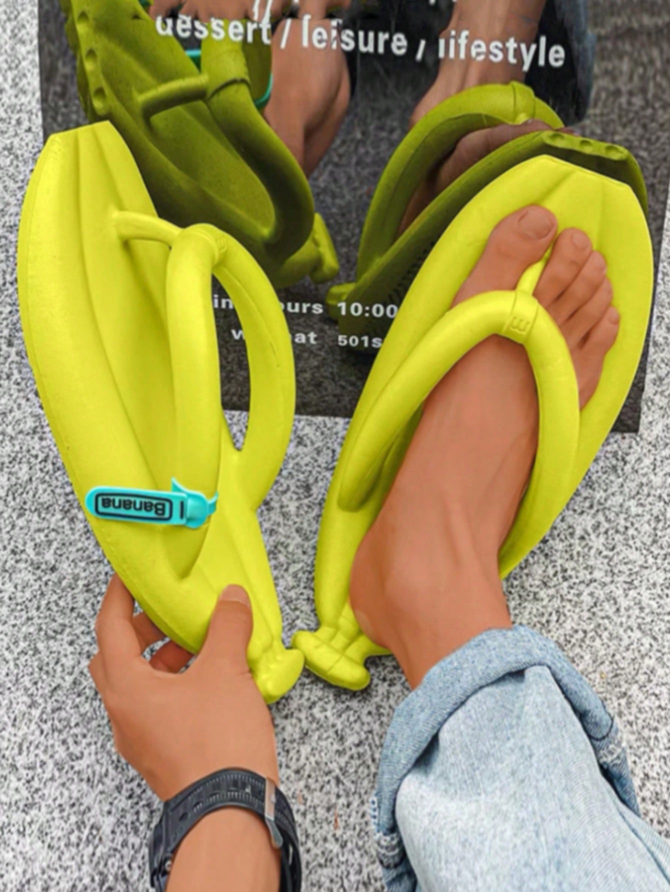 Fashionable Banana-Shaped Slippers, Thick Bottom, Soft-Sole Slip-Ons, Perfect For Students, Ideal For Outdoor, Indoor, Beach, Bathroom, Living Room