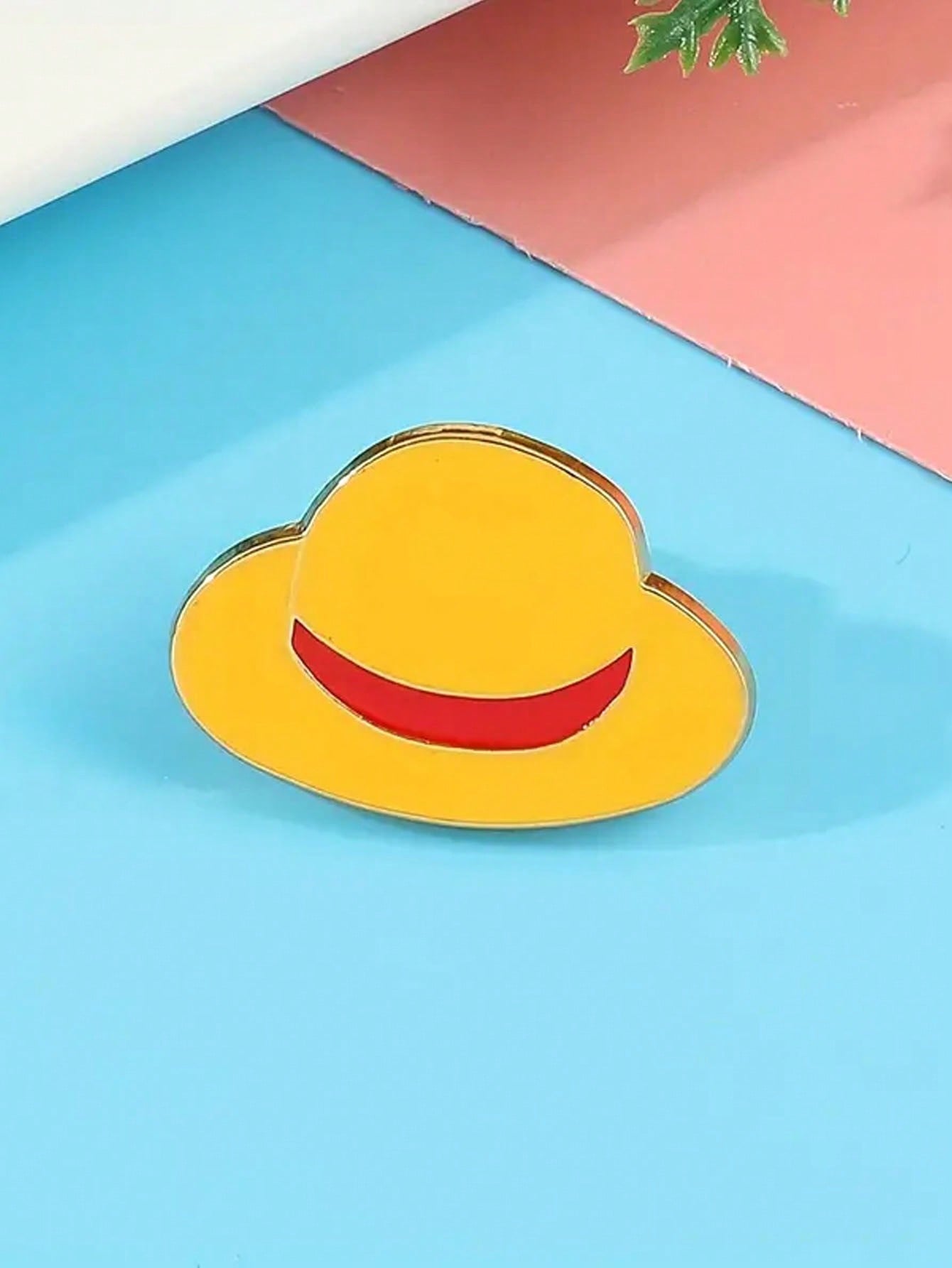 Cute Straw Hat Enamel Lapel Pin - Fun Cartoon Brooch For Wallet, Handbag, Clothing & Jewelry Accessories