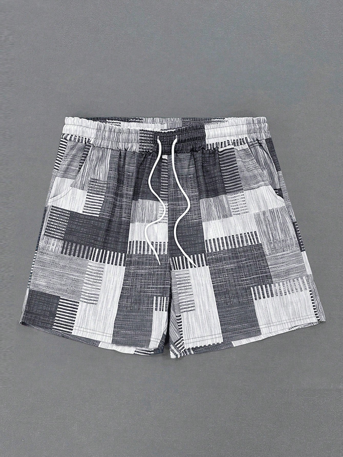 Men's Plus Size Random Printed Drawstring Shorts