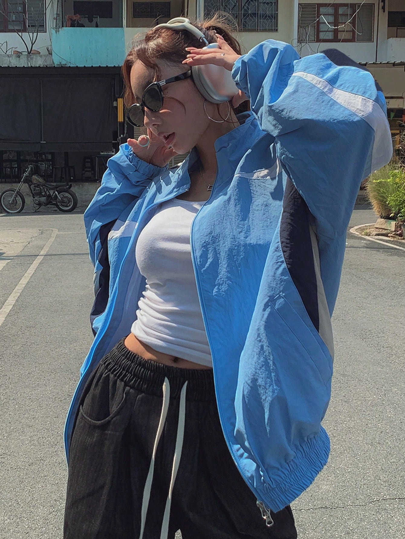 Women's Colorblock Loose Fit Jacket