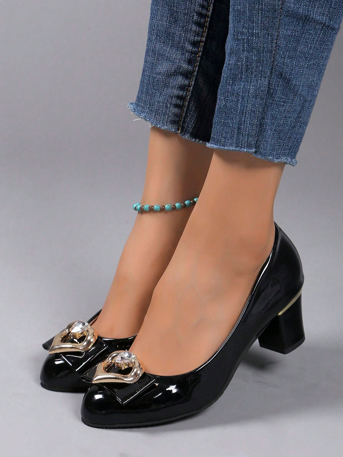 2024 New Spring/Autumn Collection Women's Low-Cut Beige Color High Heeled Pumps, Round Toe, Rhinestone Decor And Suede Texture, Work Shoes, Large Size