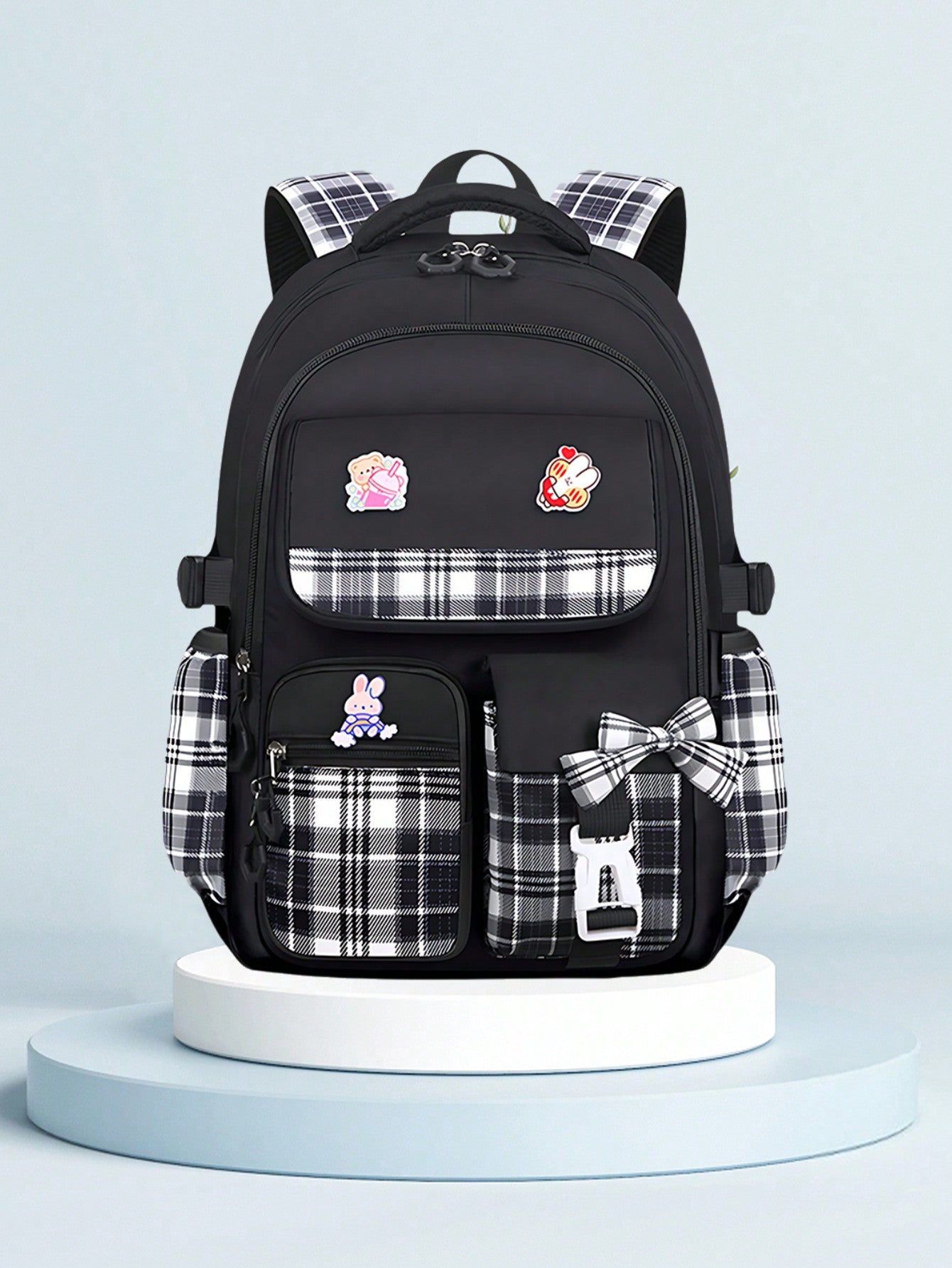 Cute & Fashionable Girls Backpack, Student School Bag, 15.6 Inch Laptop Backpack, Outdoor Travel Backpack, Includes 3 Badges, Suitable For Teenage Girls, Elementary, Middle & High School Students