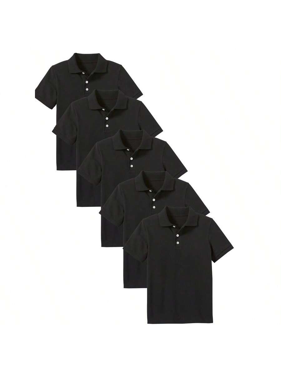 5-Pack School Uniform Tagless Polo Shirts For Little Boys And Big Boys