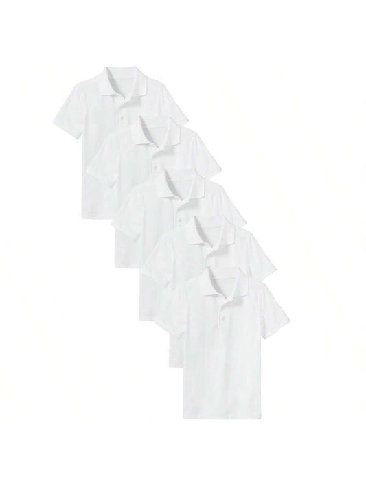 5-Pack School Uniform Tagless Polo Shirts For Little Boys And Big Boys