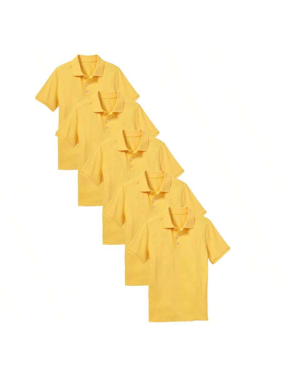 5-Pack School Uniform Tagless Polo Shirts For Little Boys And Big Boys