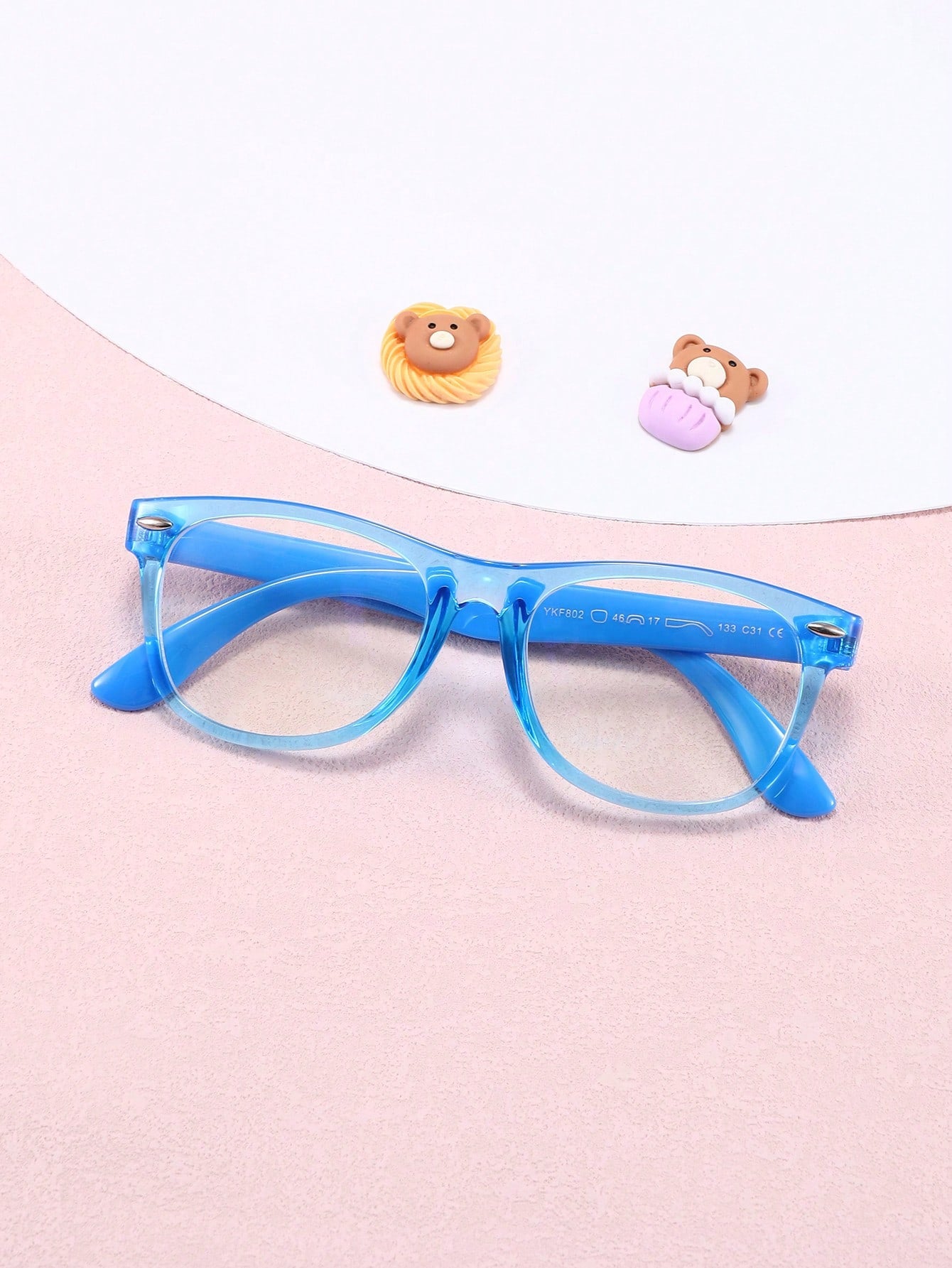 1 Pair Kids Oval Frame Clear Lens Glasses, Fashion Minimalist Design Suitable For Boys, Girls Party, Holiday, Outdoor, Daily Accessory, Photography Props