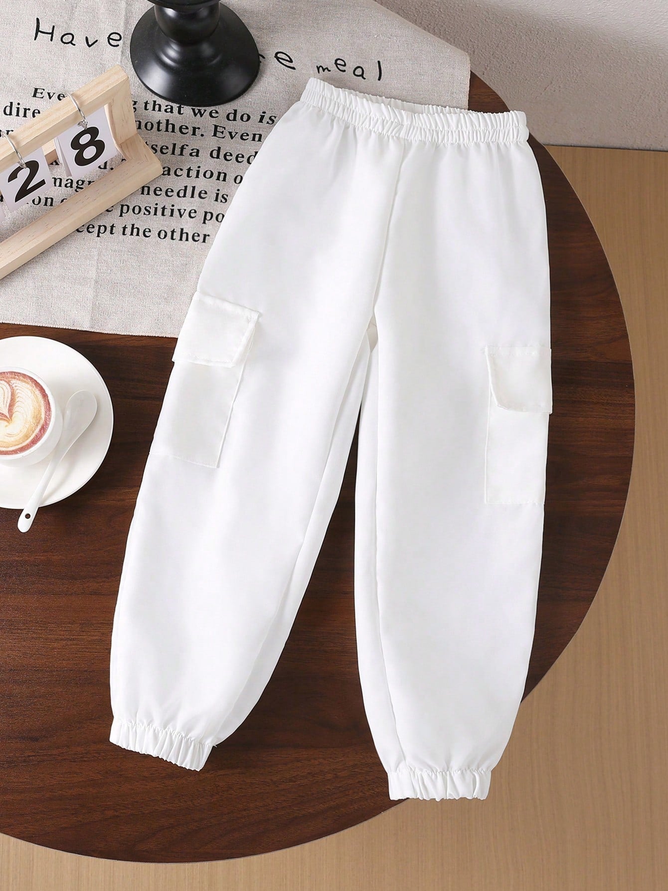 Young Girl Rose Red Dopamine Style Long Pants Worn As Outerwear, European And American Fashion Style Cargo Pants