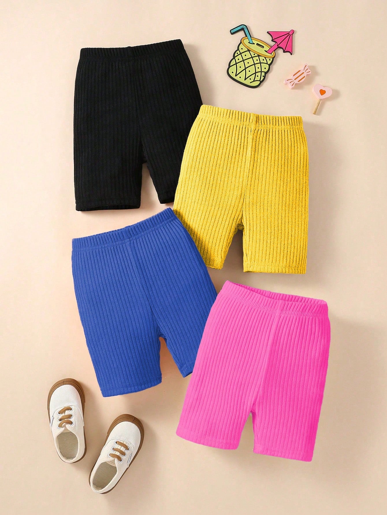 Basic 4pcs Set Shorts For Tween Girls