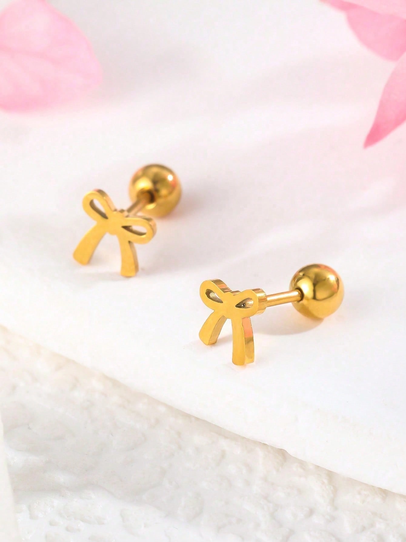 1 Pair Small Delicate Cute Stainless Steel Butterfly Stud Earring Girl Fashion Daily Decor Jewelry