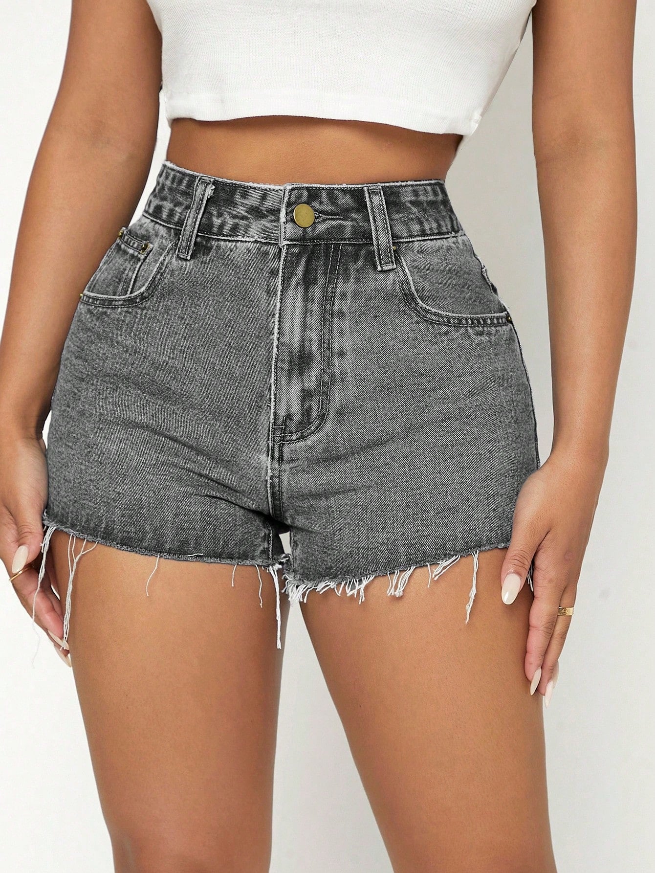 Raw Hem Denim Shorts