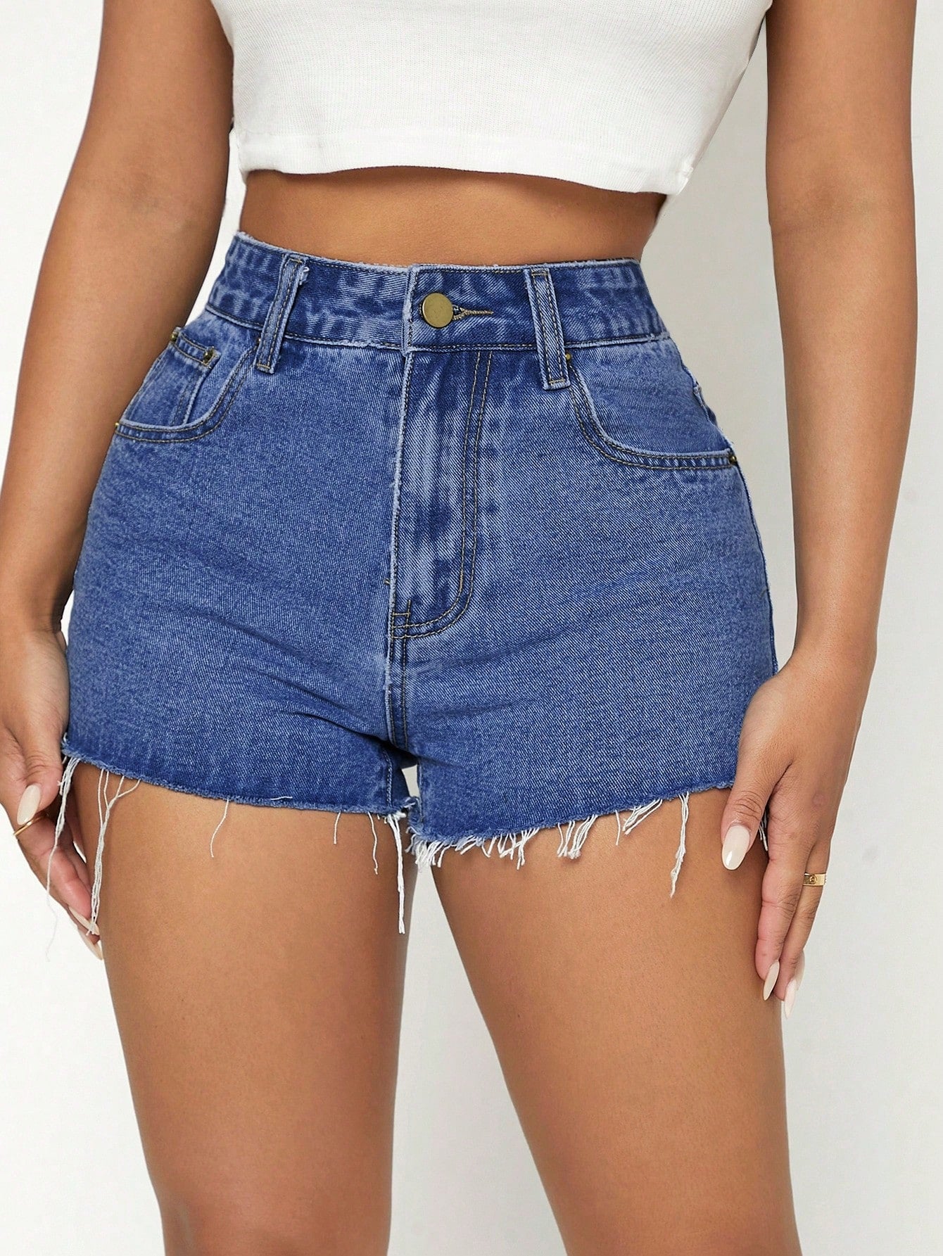 Raw Hem Denim Shorts