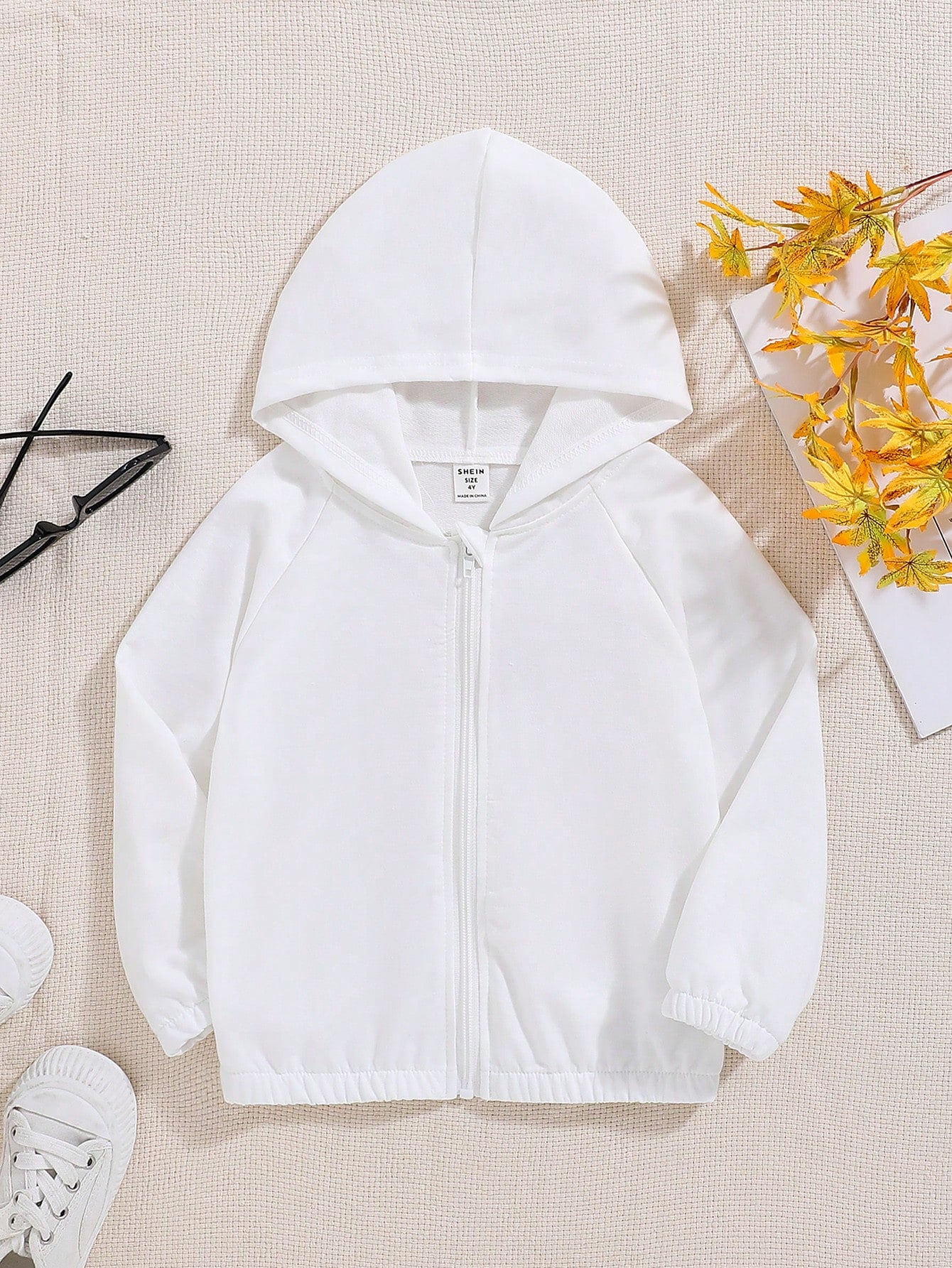 Young Girls Casual Comfortable Hooded White Lightweight Jacket