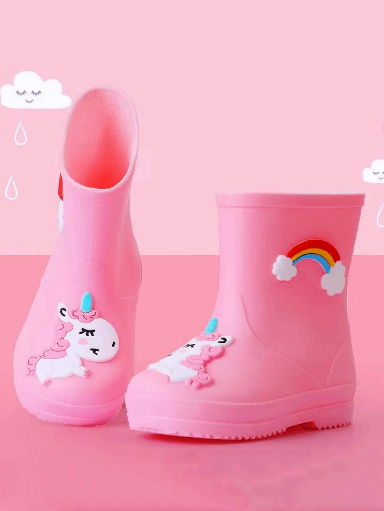 2024 Upgraded Fashionable Children Rain Boots, Waterproof Anti-Slip Warm Rain Shoes For Boys And Girls, Cute Cartoon Design