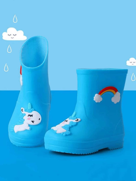 2024 Upgraded Fashionable Children Rain Boots, Waterproof Anti-Slip Warm Rain Shoes For Boys And Girls, Cute Cartoon Design