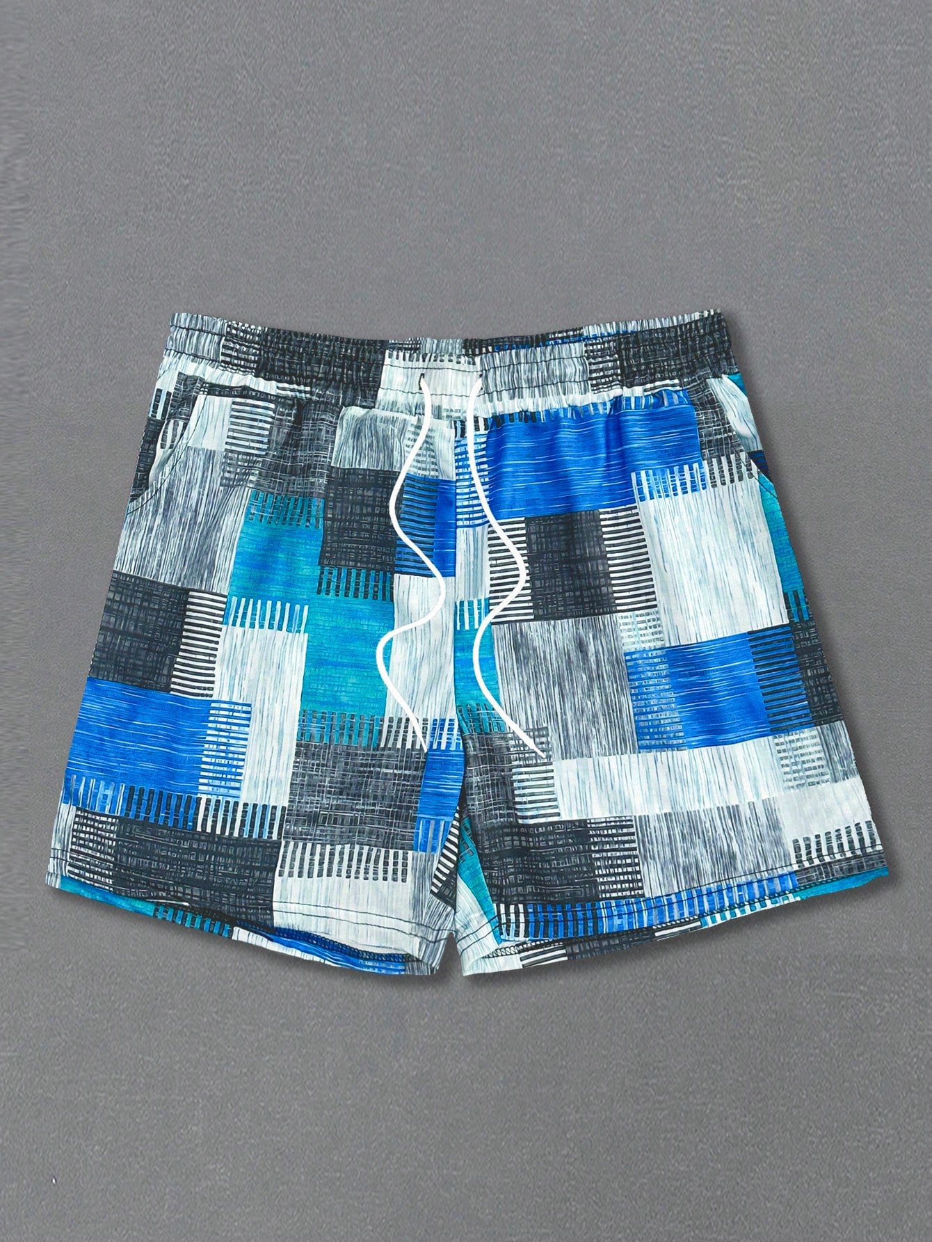 Men's Plus Size Random Printed Drawstring Shorts