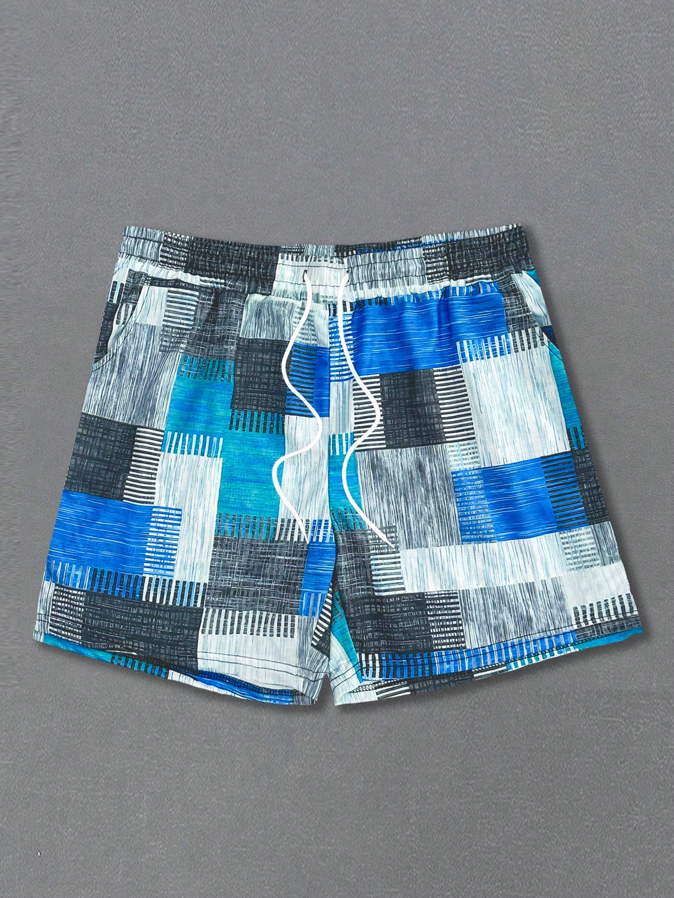 Men's Plus Size Random Printed Drawstring Shorts
