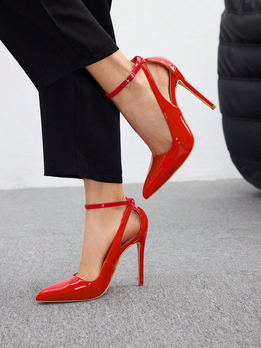 Women Solid Color Pointed Toe Simple High Heel Pumps Halloween