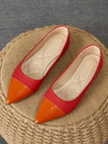 Women's Black Pointed Toe Stylish Low-Heel Casual Slip-On Shoes For Daily, Outdoor, Commute, Office, Autumn, Navy Blue, Comfortable Flats