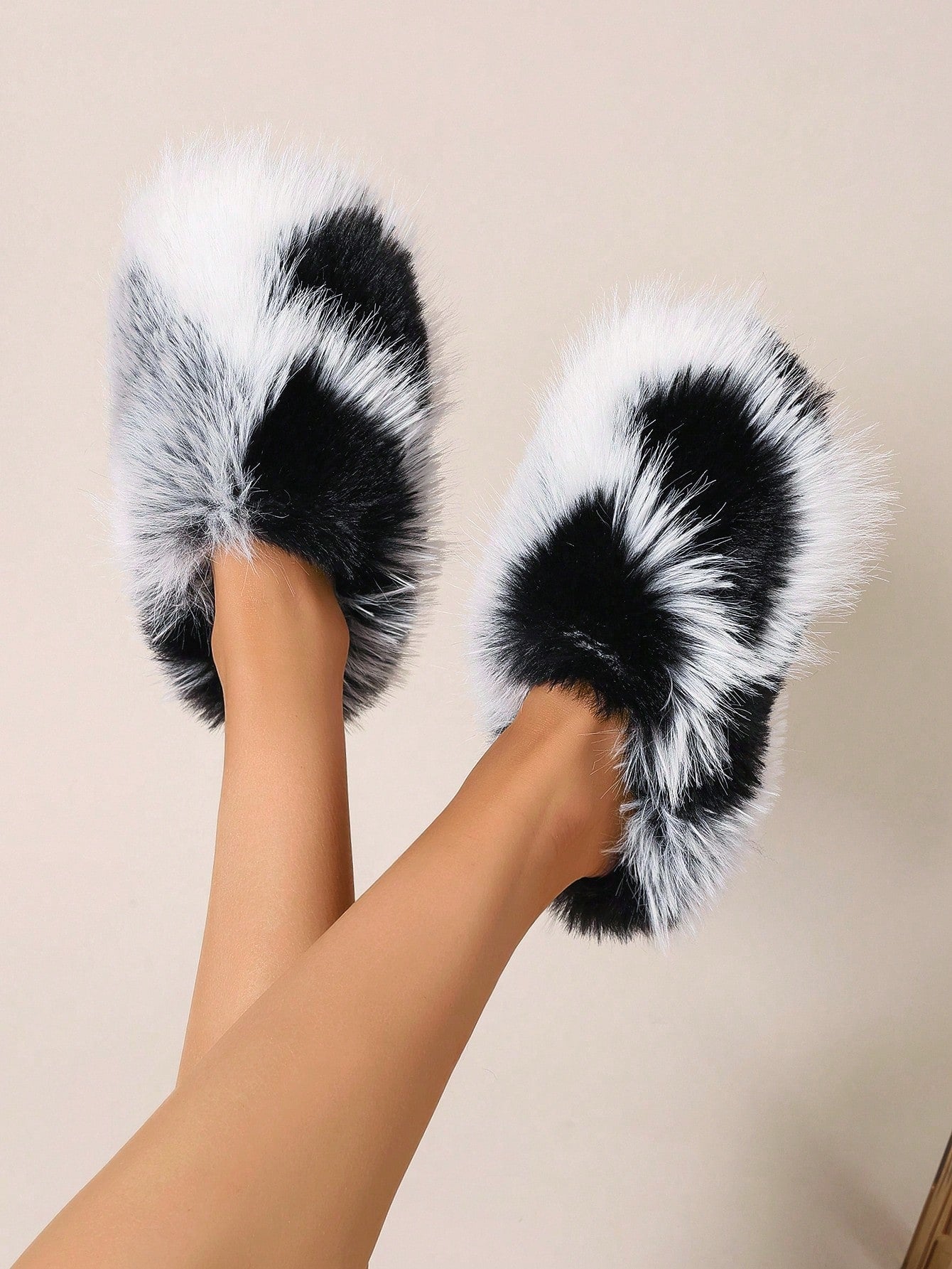 Women Fluffy Slippers, Solid Color Soft Bottom Winter Indoor Warm Slippers, Home Shoes, Red Slippers