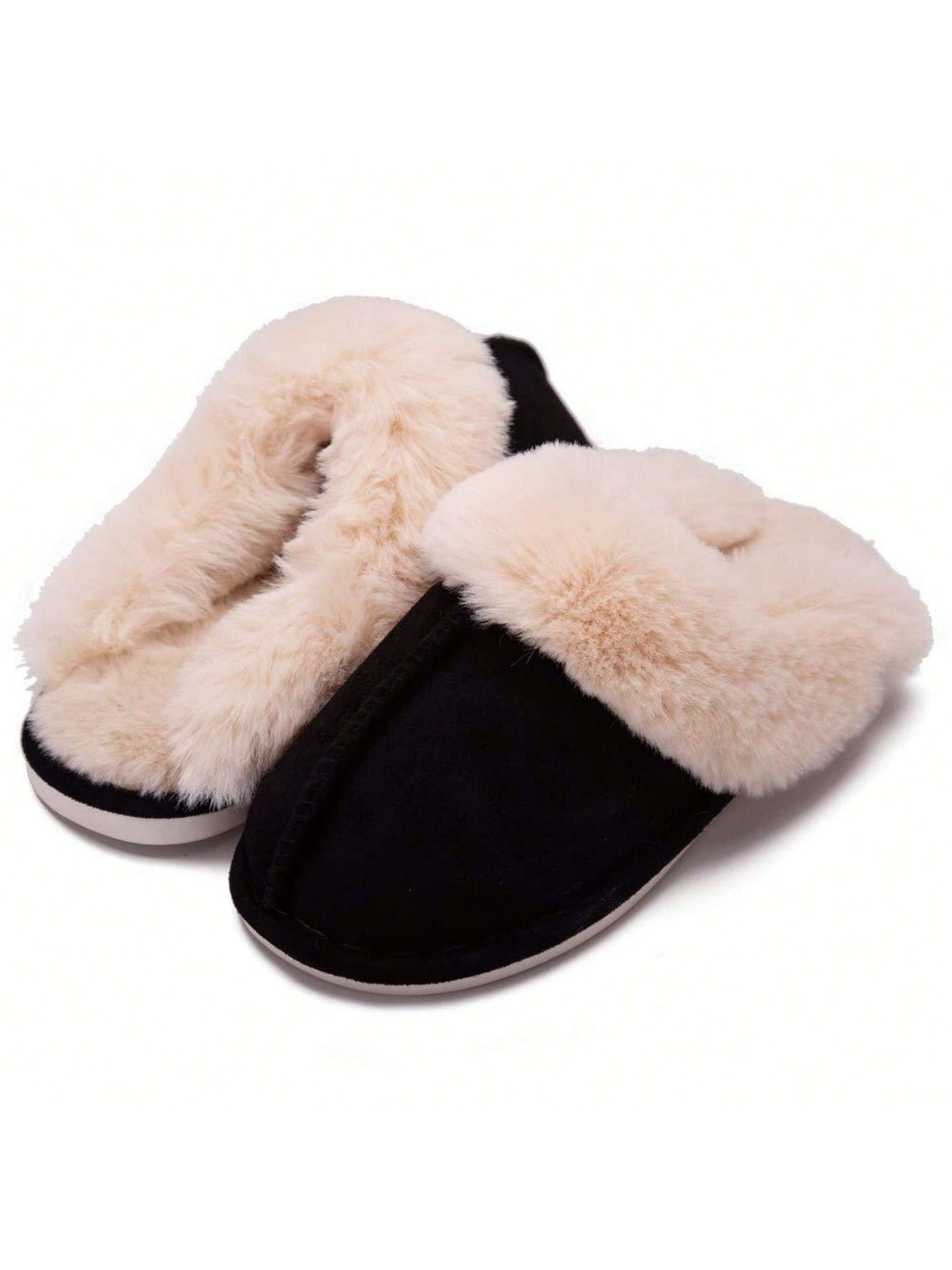 For Women Woolen Slippers,Fluffy Moccasin With Soft Plush Fleece Lining Slip-On For Indoor Outdoor Use