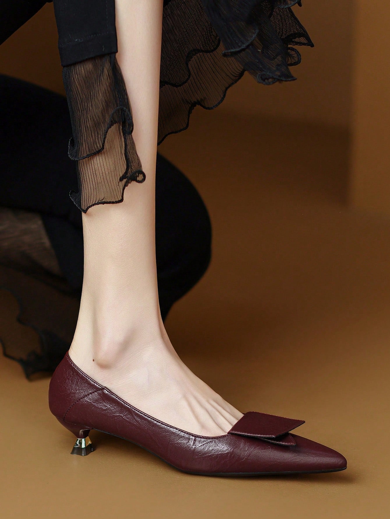 Women's High Heel Pumps, Pointed Toe, Thin Heel, Low-Cut, Versatile, Professional Work Shoes, Spring/Fall New Arrival