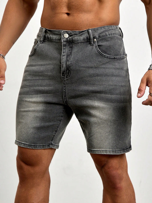 Men's Plus Size Slant Pocket Vintage Denim Shorts