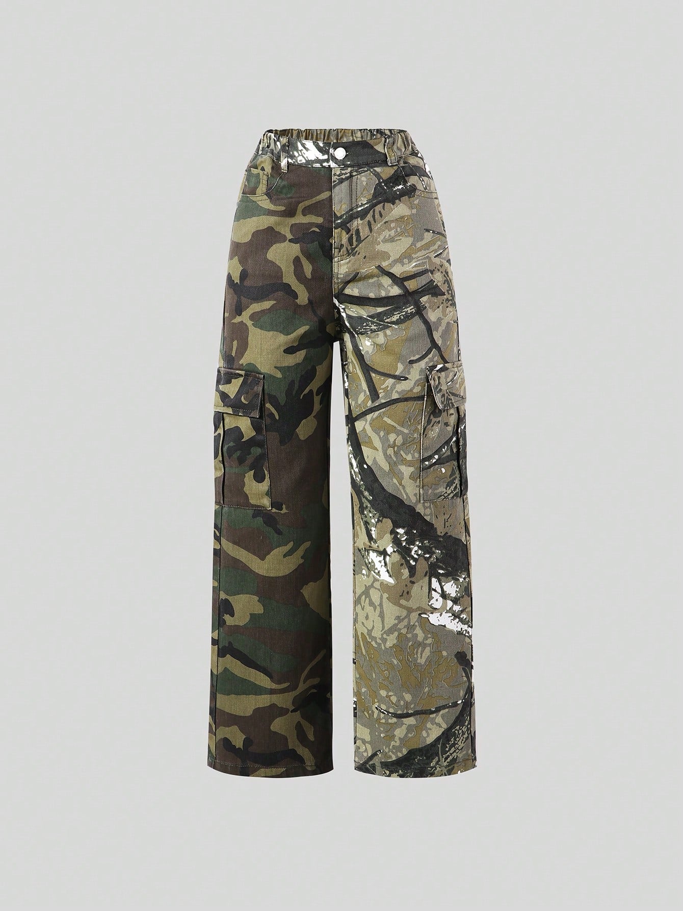 Streecool Kids Teenage Girls' Vintage Streetwear Cool Personality Color-Block Camouflage Pants