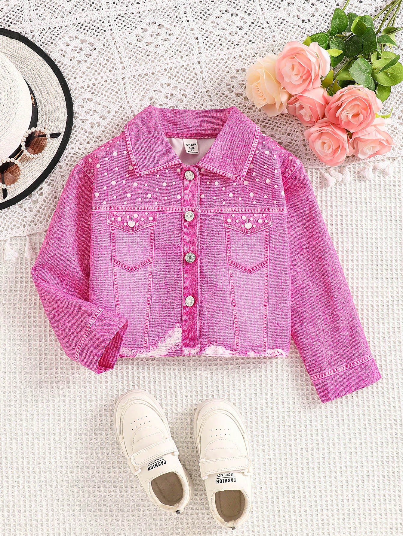 Toddler Girls' Faux Denim Jacket Tops, 2-4 Years Old Spring Autumn Casual Fashion Outwear