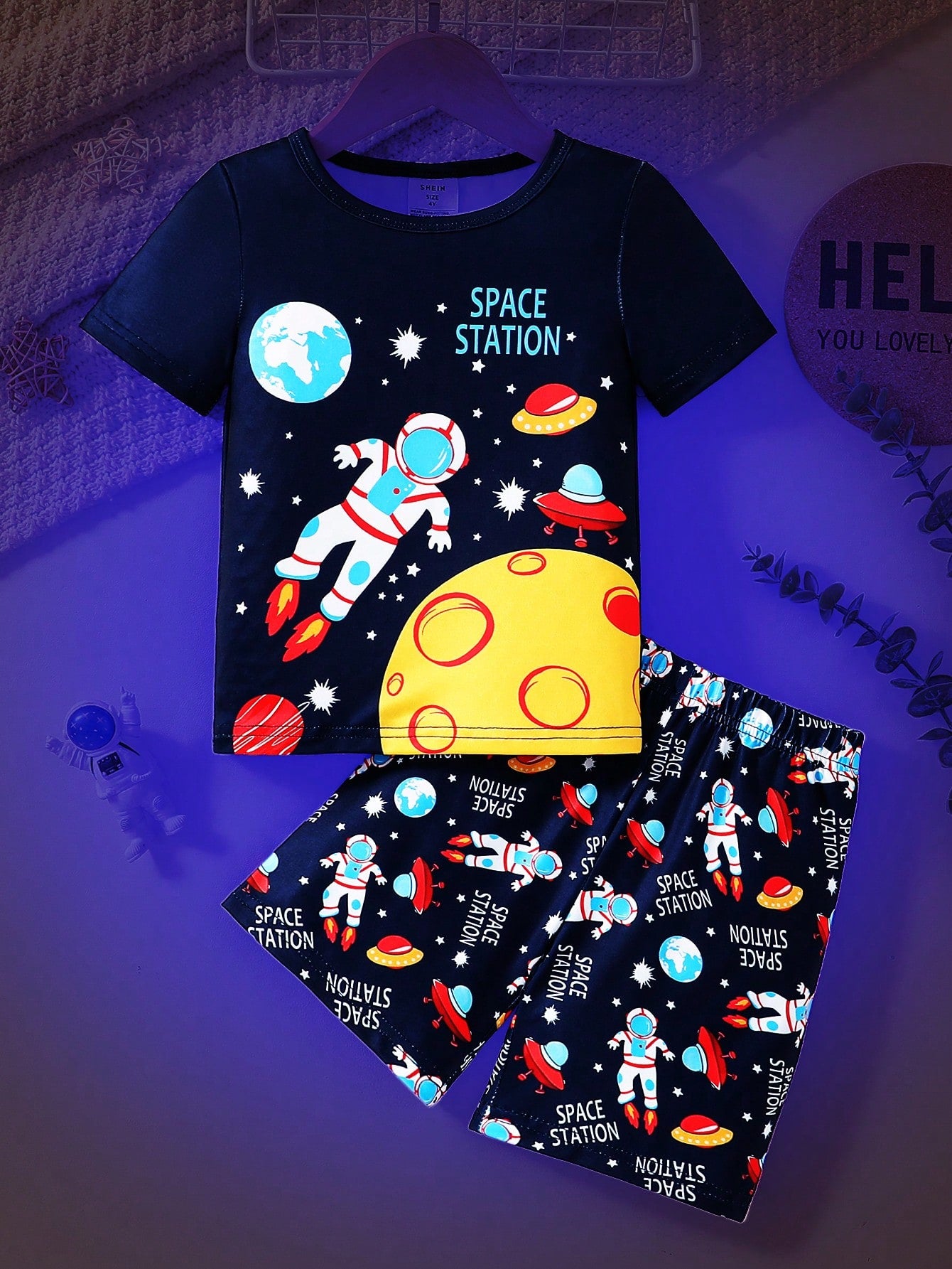 Young Boy Shorts & Short Sleeve Snug Fit Pajama Set