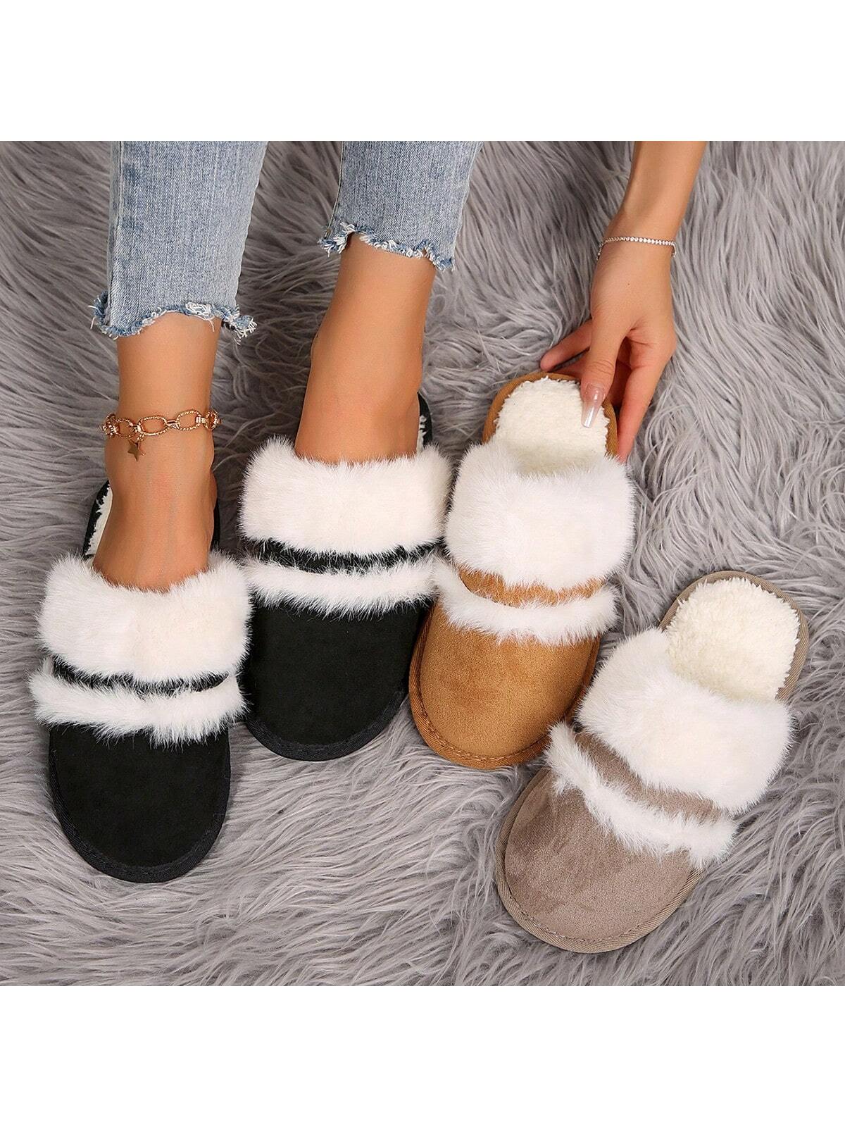 2024 Fluffy Flat Women's Warm Slippers