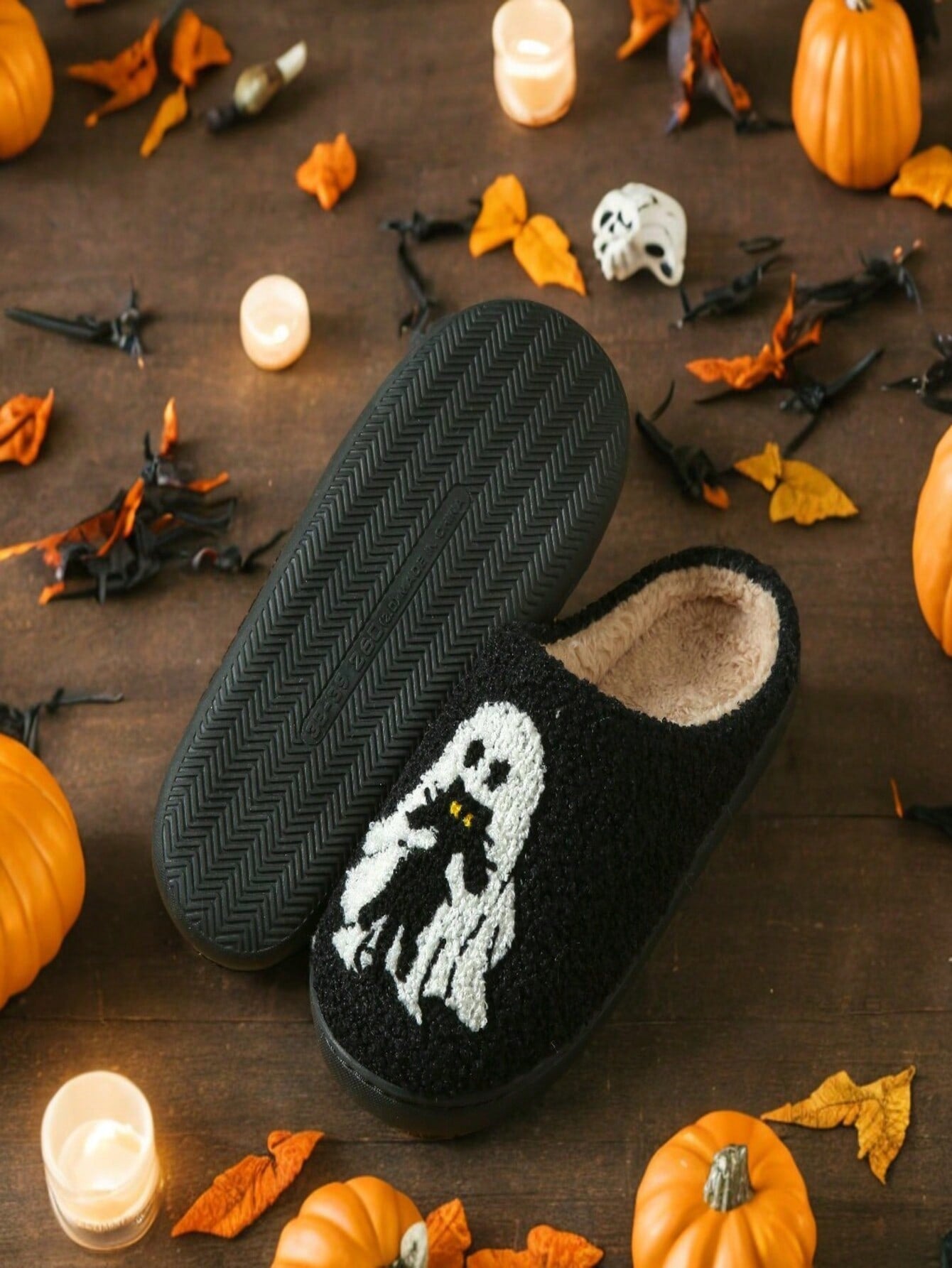 New Halloween Limited Edition Funny Scary Ghost Cat Couples Men's And Women's Slippers