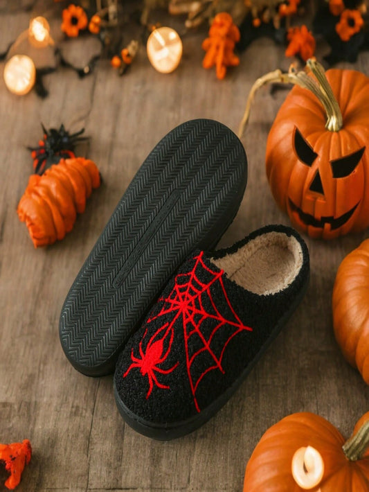 Halloween Limited Edition Funny & Scary Spider Web Atmosphere Unisex Slippers