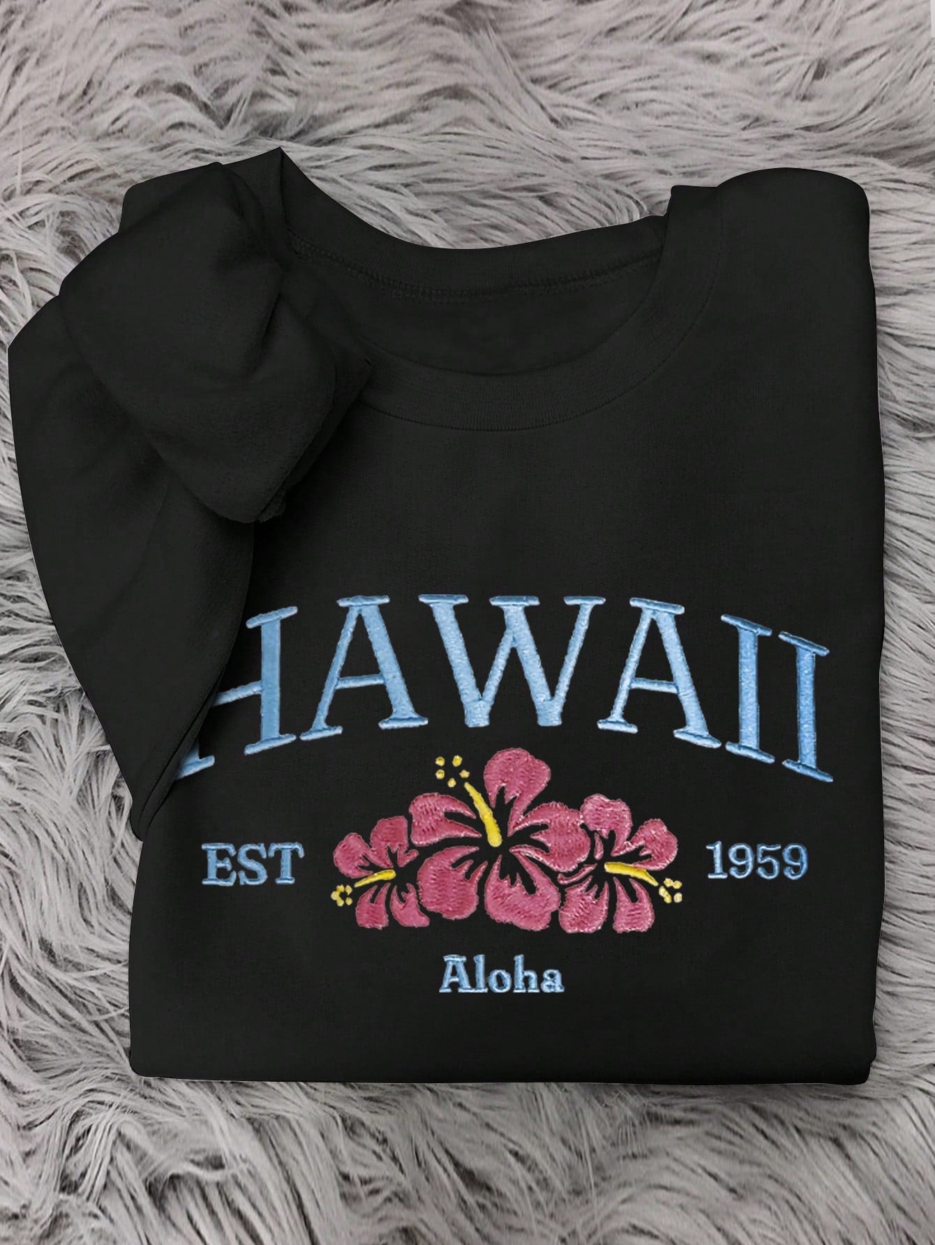 Women's Loose Drop Shoulder Hawaii Aloha Print Sweatshirt