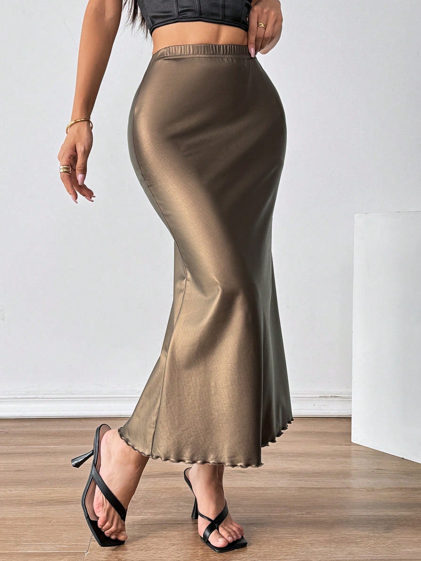 High Waist Mermaid Hem Skirt