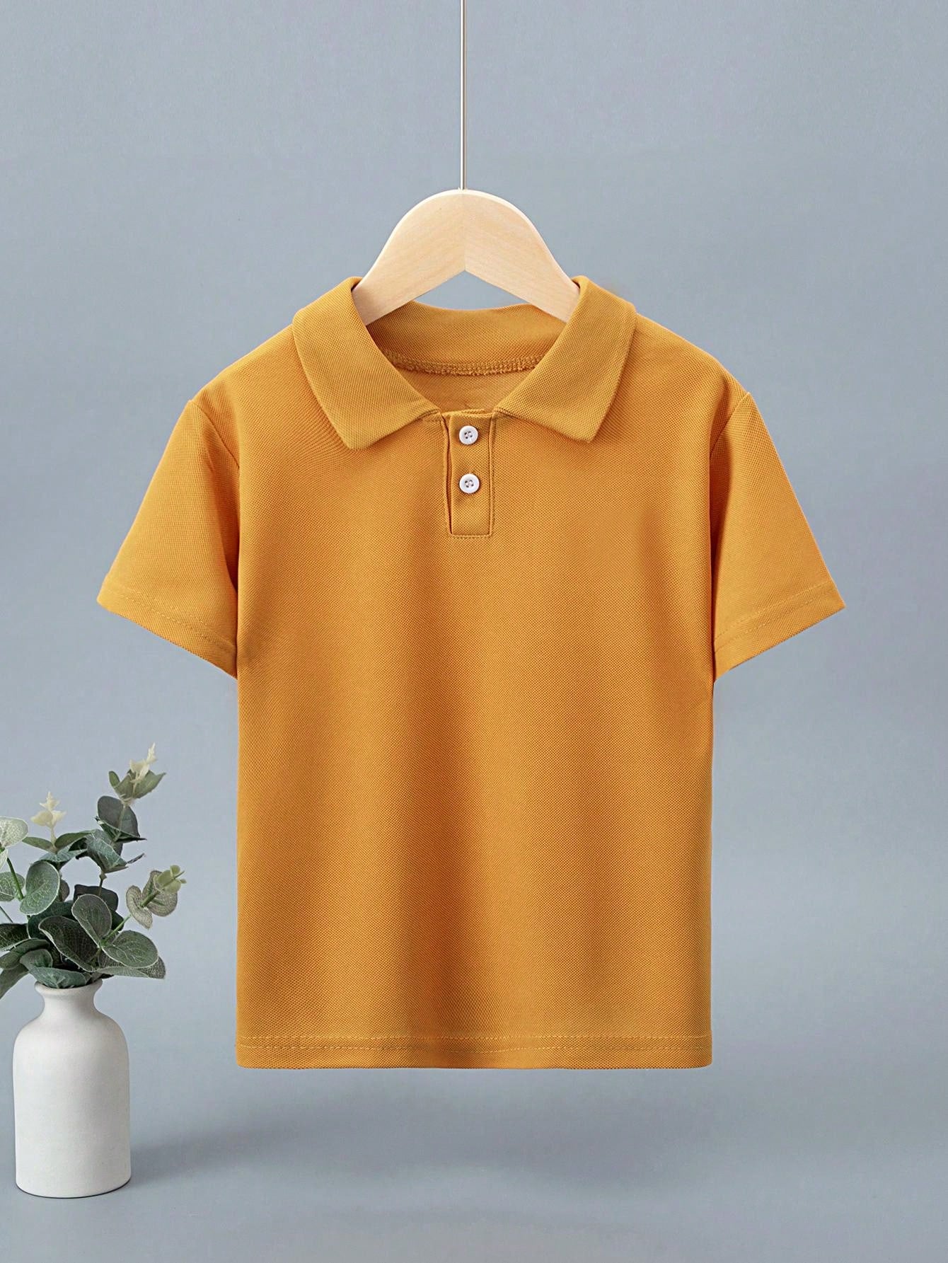 Young Boy Summer Polo Shirt, Casual Breathable Short Sleeve T-Shirt, Kids' Tops For Medium And Large Children