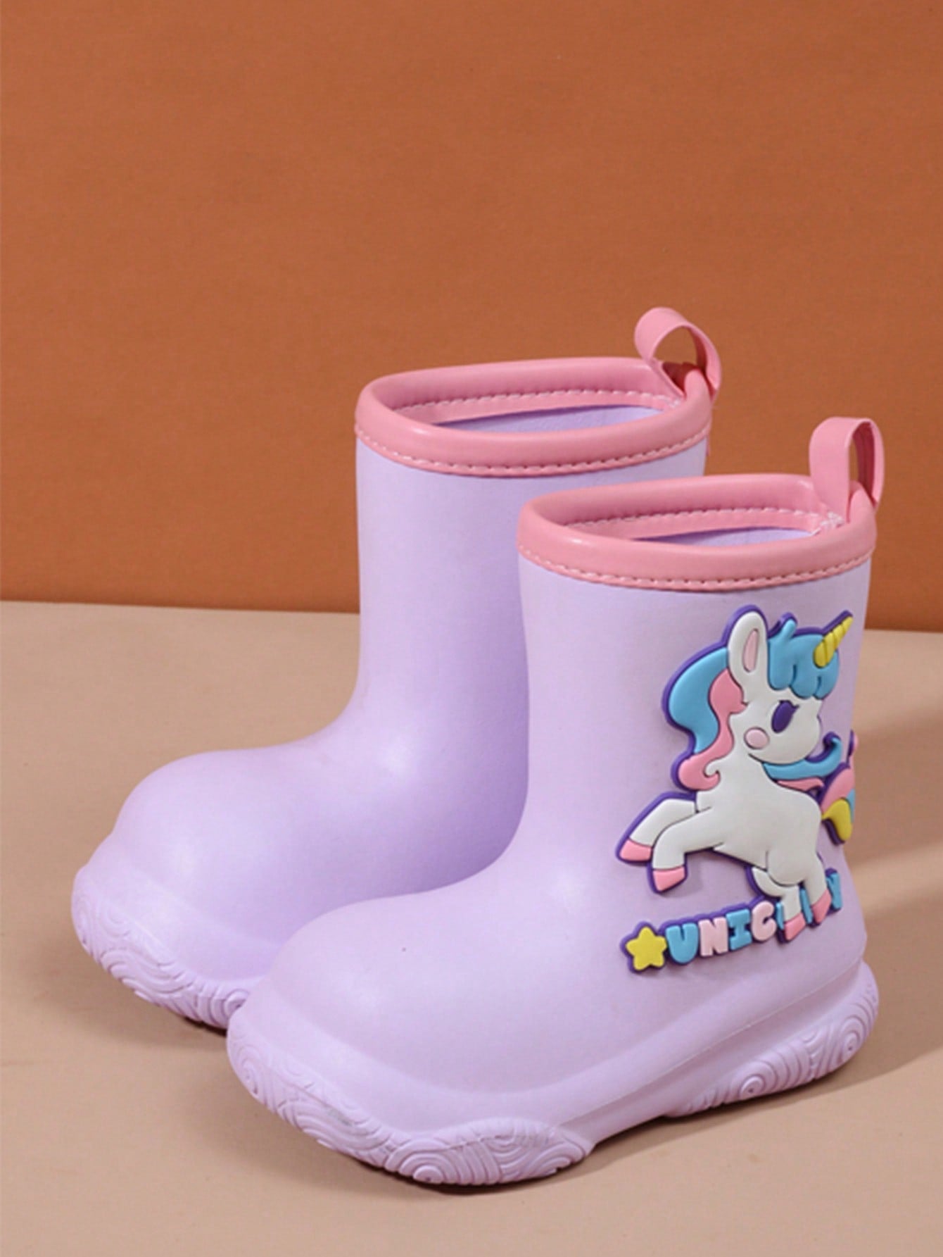 2024 Adorable Cartoon Unicorn Design Waterproof Anti-Slip Rain Boots For Kids