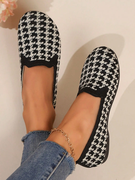 Women's Comfortable Soft Sole Plaid Loafers Casual Breathable Flats, Autumn 2024 New Arrival