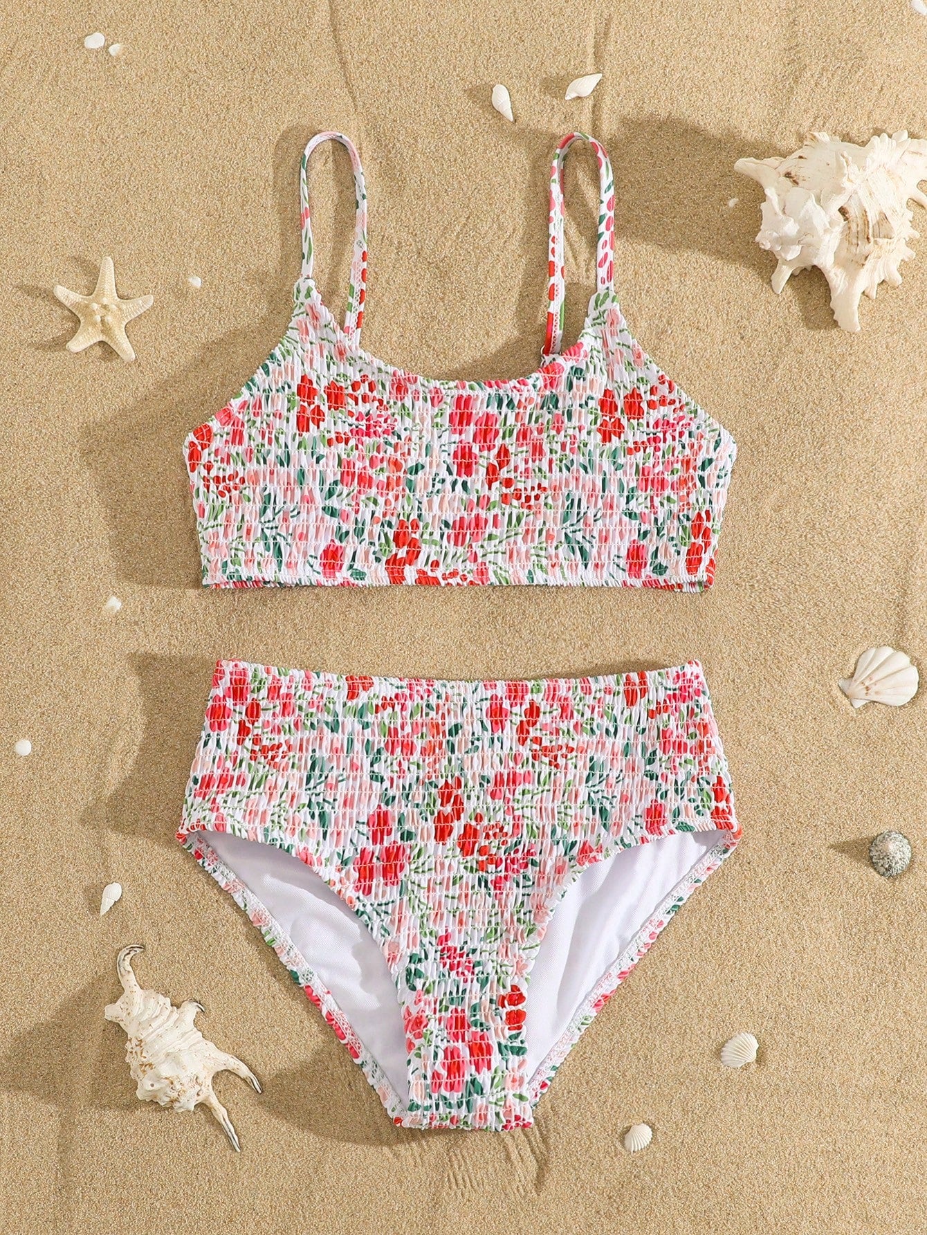 Tween Girl Floral Printed Bikini Set, Holiday Style